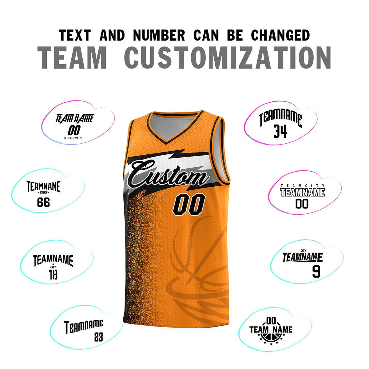 Custom Broncos Orange Dot Scatter Graffiti Pattern Sports Uniform Basketball Jersey|KXKSHOP
