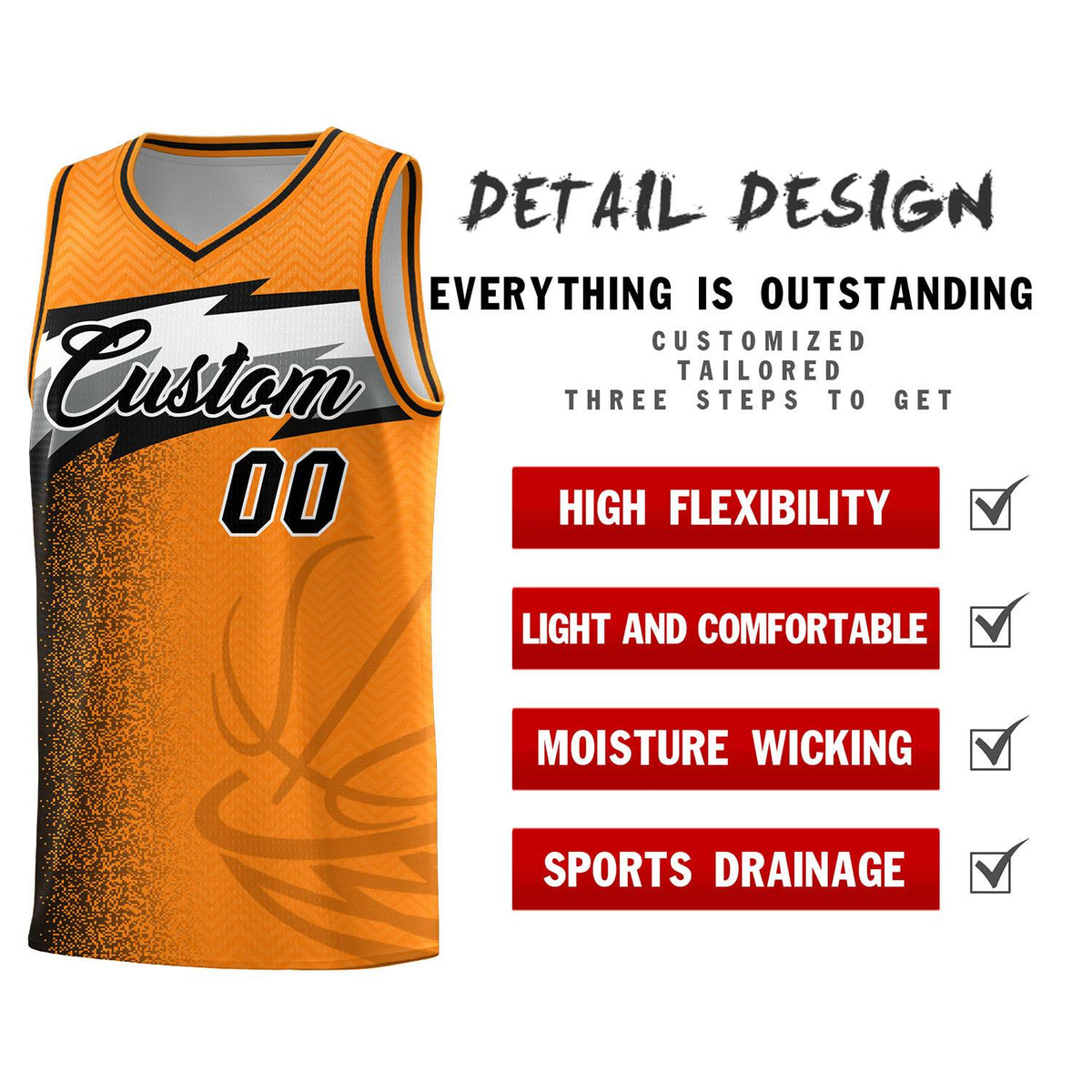 Custom Broncos Orange Dot Scatter Graffiti Pattern Sports Uniform Basketball Jersey|KXKSHOP