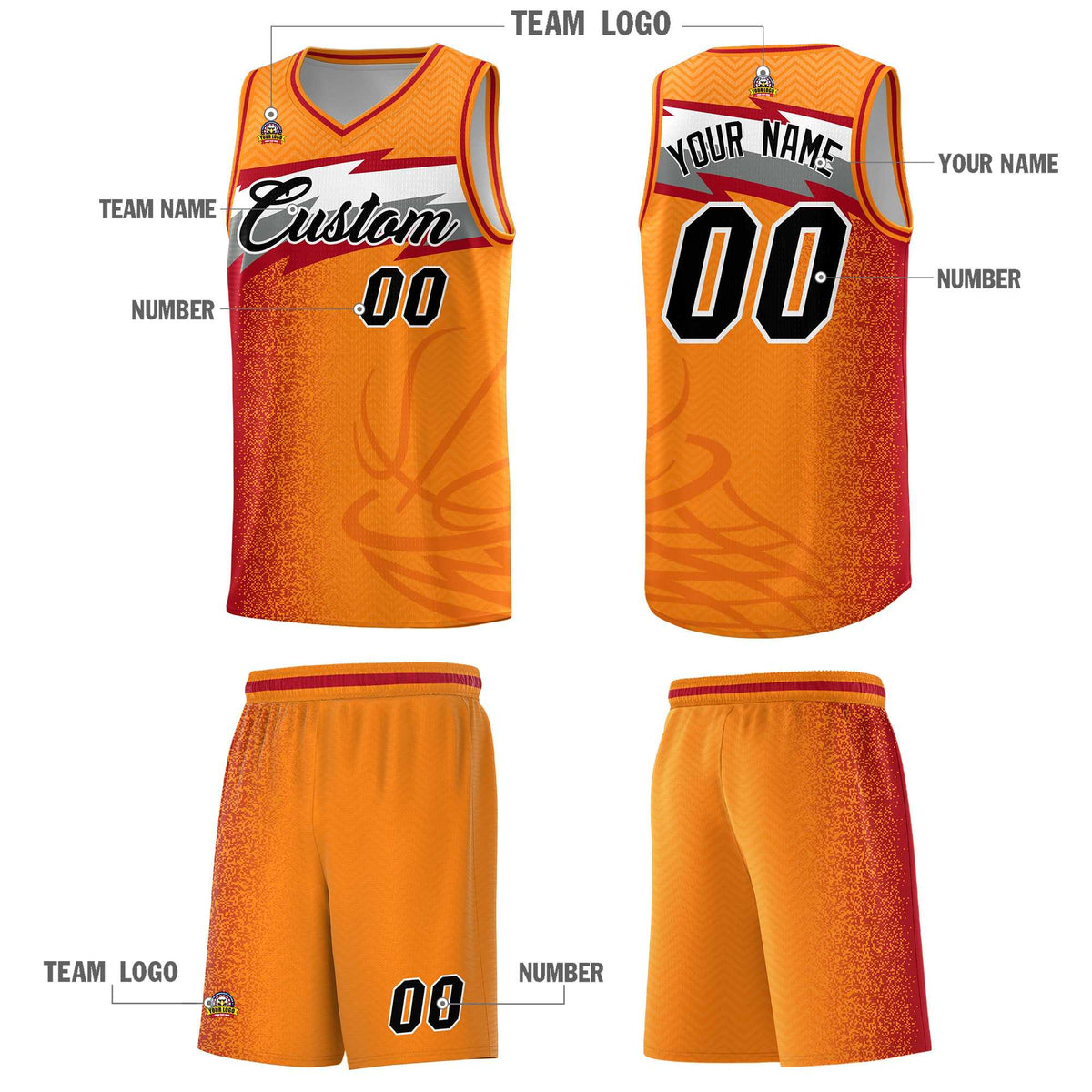 Custom Broncos Orange Dot Scatter Graffiti Pattern Sports Uniform Basketball Jersey|KXKSHOP