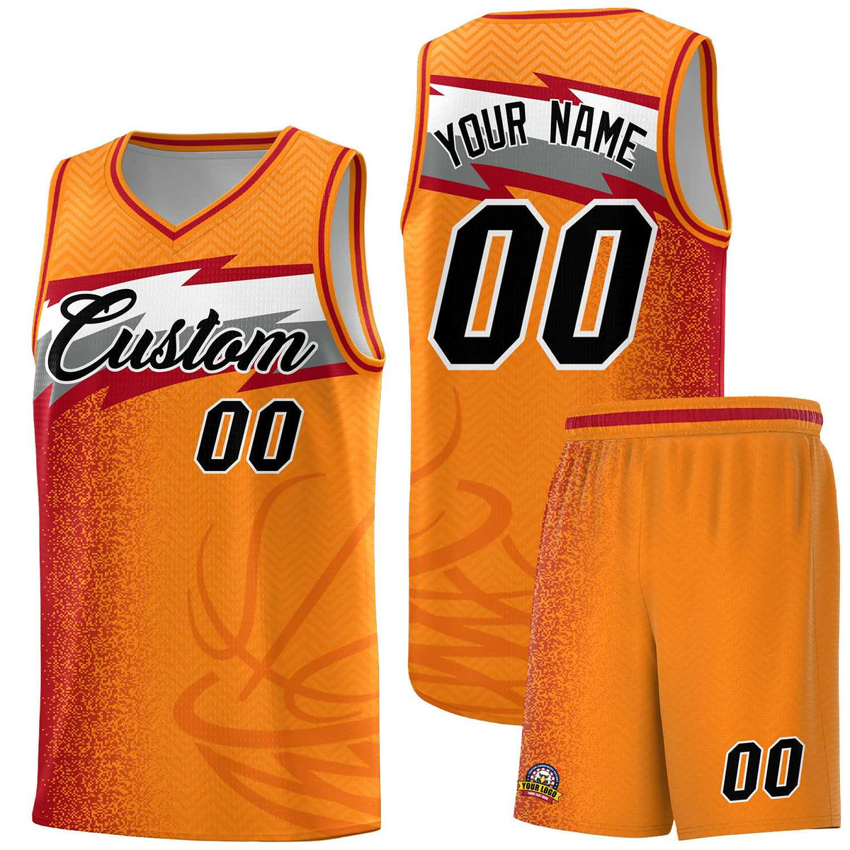 Custom Broncos Orange Dot Scatter Graffiti Pattern Sports Uniform Basketball Jersey|KXKSHOP