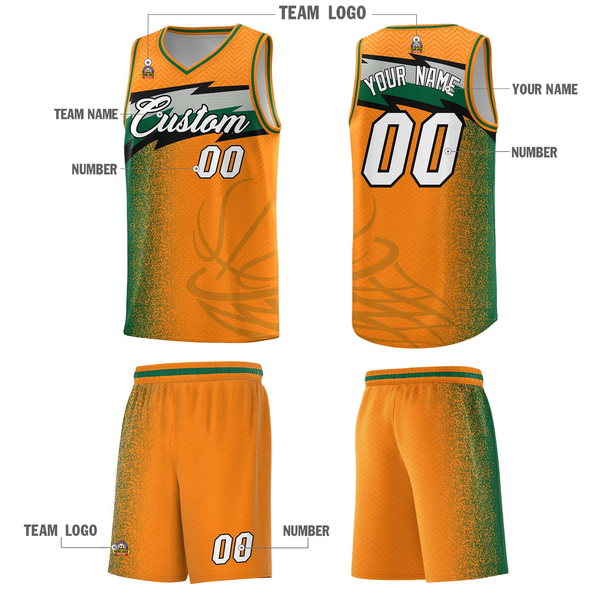 Custom Broncos Orange Dot Scatter Graffiti Pattern Sports Uniform Basketball Jersey|KXKSHOP