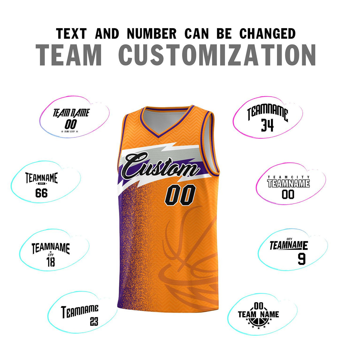 Custom Broncos Orange Dot Scatter Graffiti Pattern Sports Uniform Basketball Jersey|KXKSHOP
