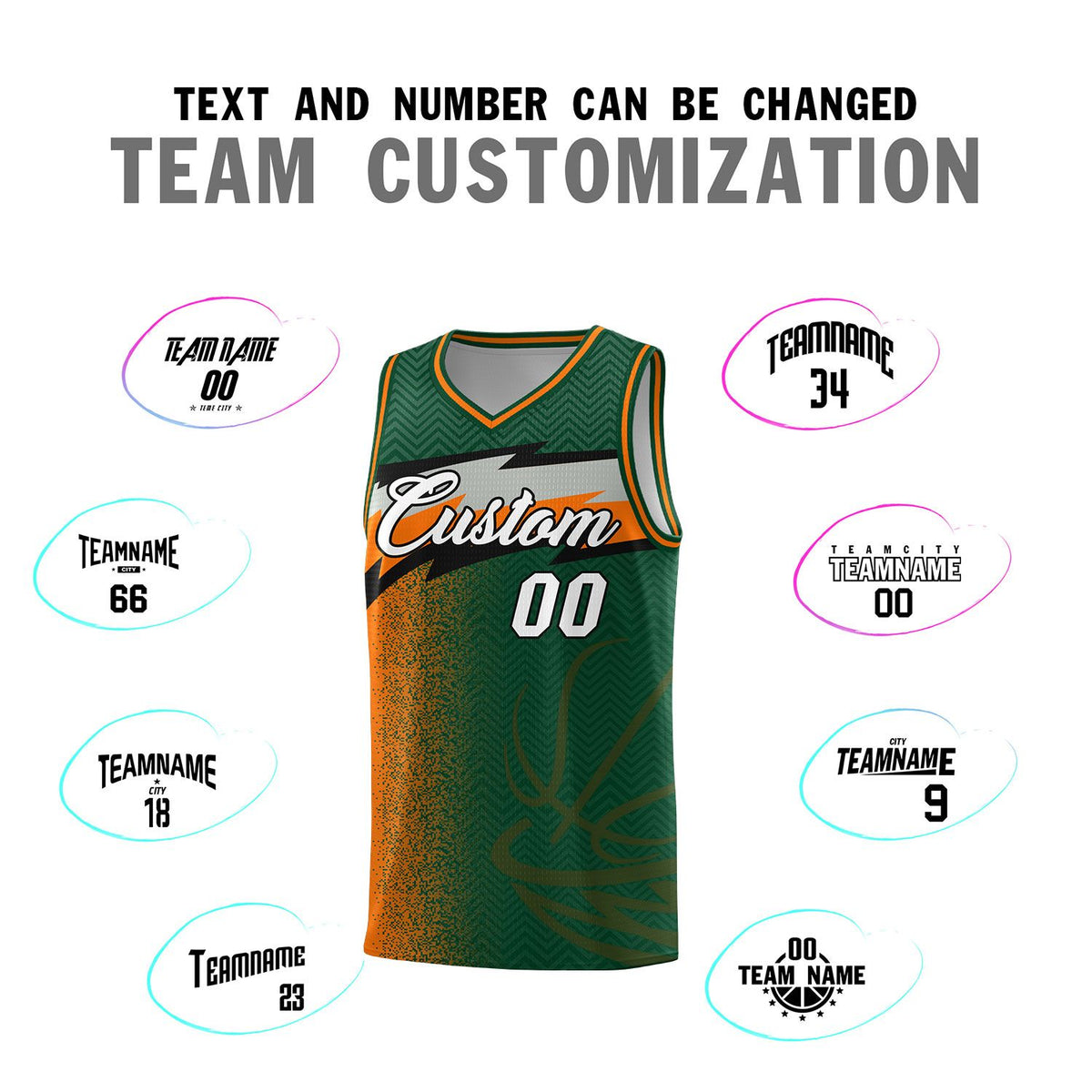 Custom Kelly Green Dot Scatter Graffiti Pattern Sports Uniform Basketball Jersey|KXKSHOP