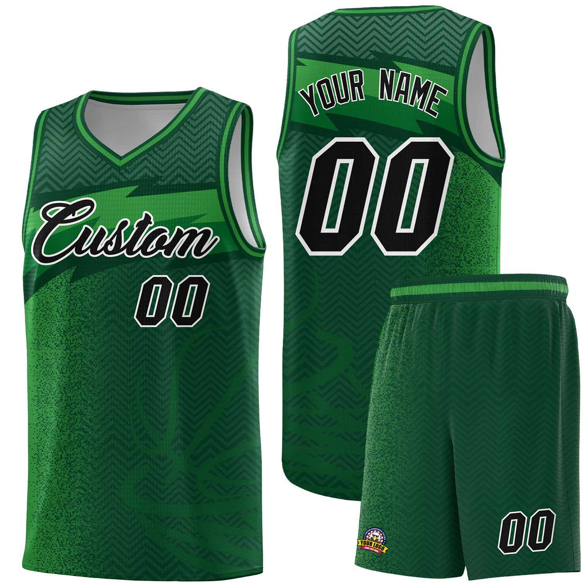 Custom Kelly Green Dot Scatter Graffiti Pattern Sports Uniform Basketball Jersey|KXKSHOP