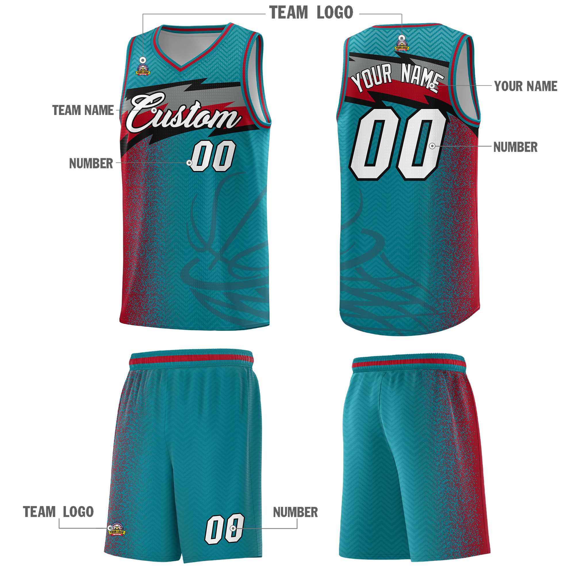 Custom Aqua Dot Scatter Graffiti Pattern Sports Uniform Basketball Jersey|KXKSHOP