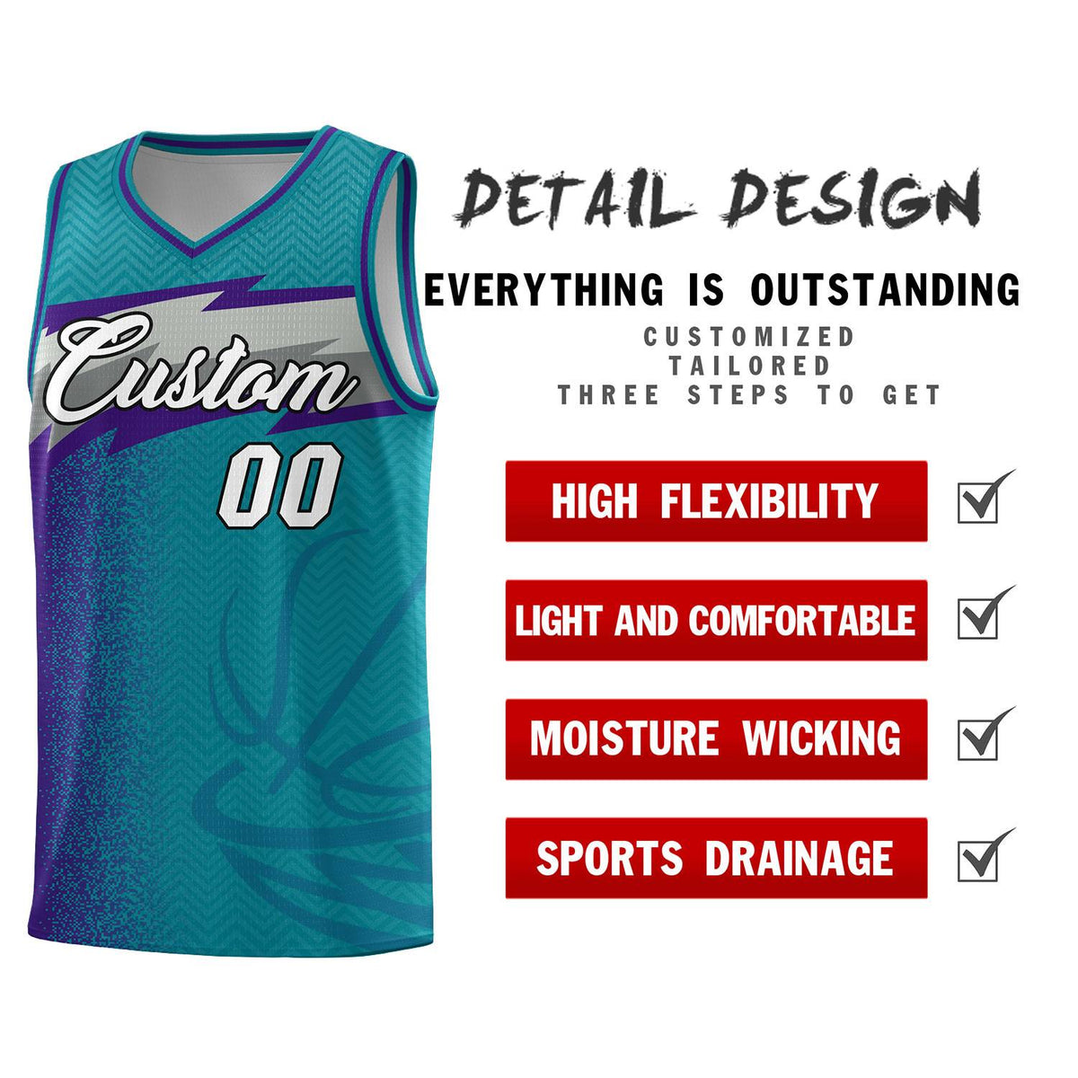 Custom Aqua Dot Scatter Graffiti Pattern Sports Uniform Basketball Jersey|KXKSHOP