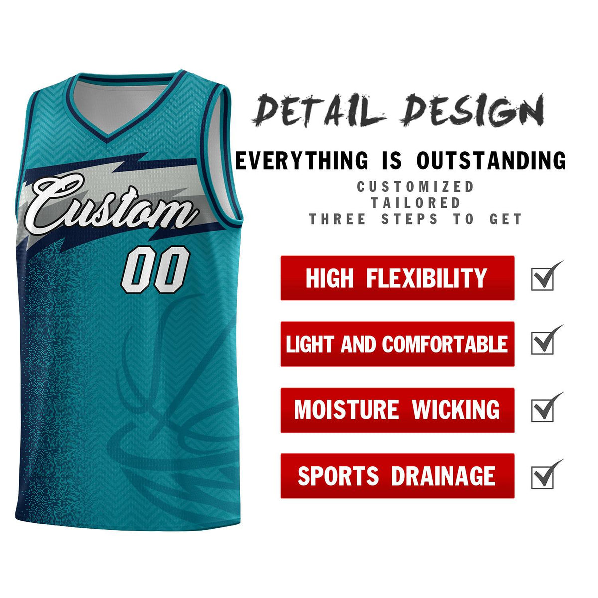 Custom Aqua Dot Scatter Graffiti Pattern Sports Uniform Basketball Jersey|KXKSHOP