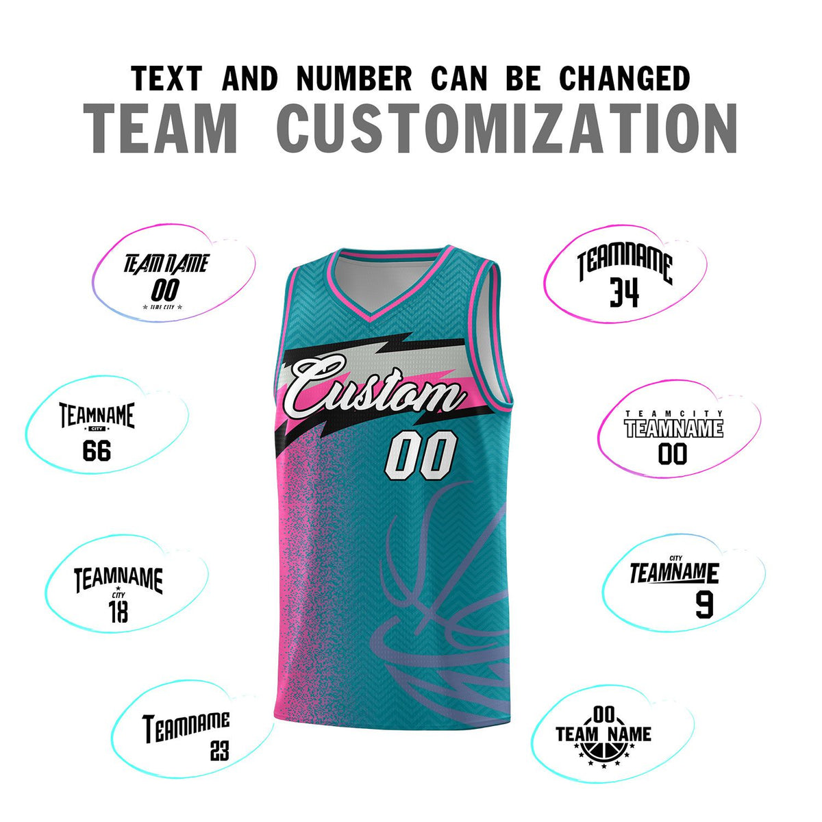 Custom Aqua Dot Scatter Graffiti Pattern Sports Uniform Basketball Jersey|KXKSHOP