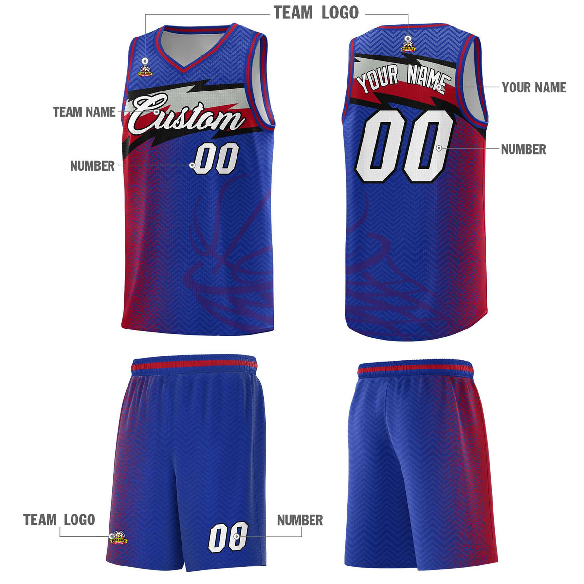 Custom Royal Dot Scatter Graffiti Pattern Sports Uniform Basketball Jersey|KXKSHOP