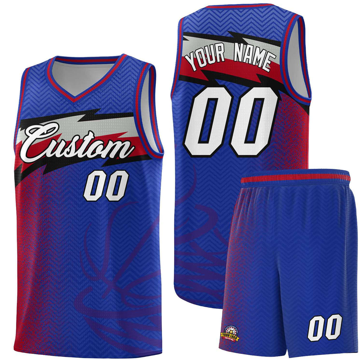 Custom Royal Dot Scatter Graffiti Pattern Sports Uniform Basketball Jersey|KXKSHOP