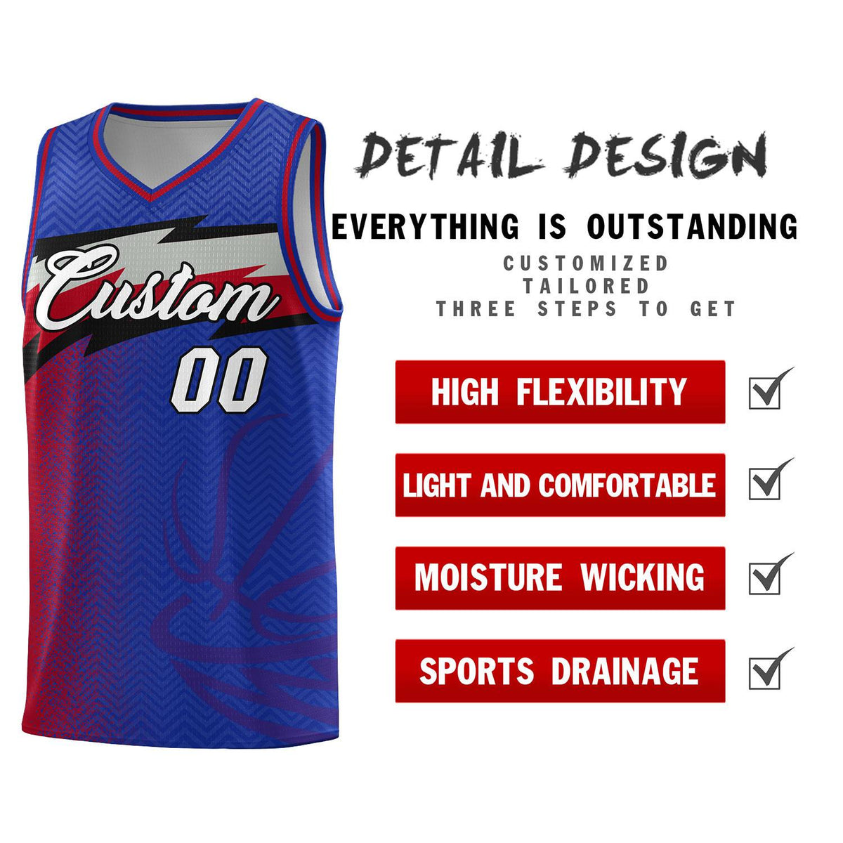 Custom Royal Dot Scatter Graffiti Pattern Sports Uniform Basketball Jersey|KXKSHOP