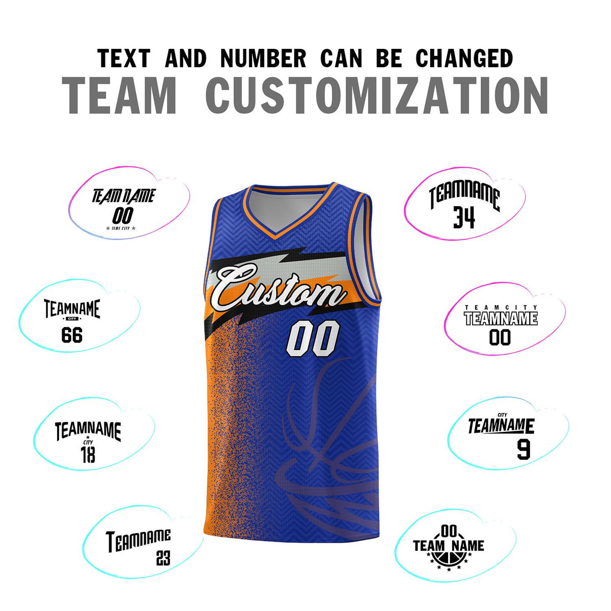 Custom Royal Dot Scatter Graffiti Pattern Sports Uniform Basketball Jersey|KXKSHOP