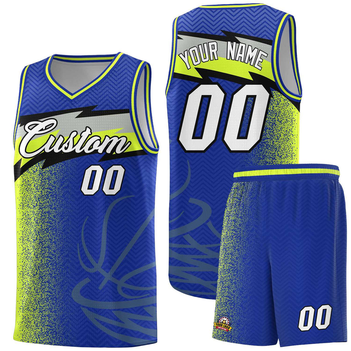 Custom Royal Dot Scatter Graffiti Pattern Sports Uniform Basketball Jersey|KXKSHOP