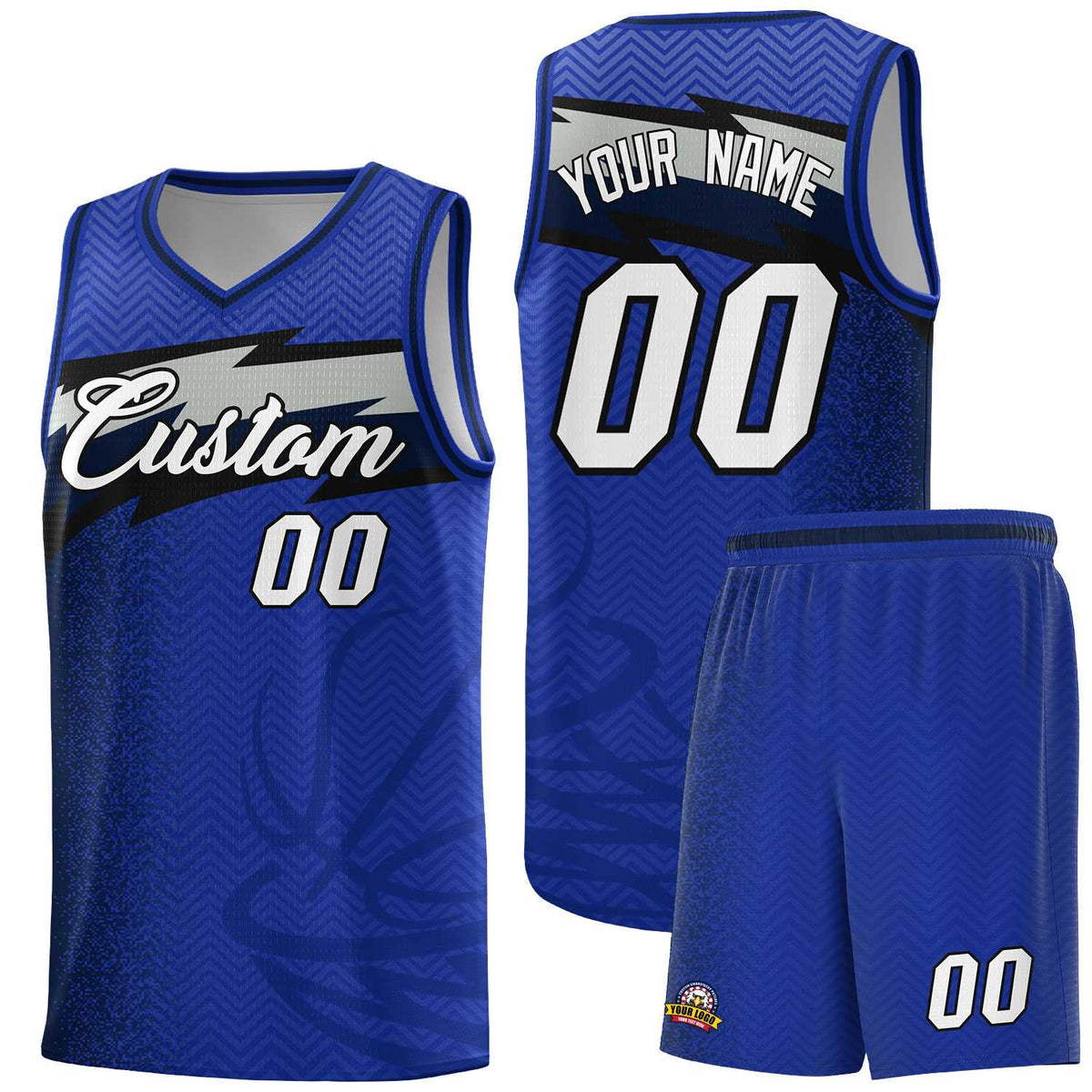 Custom Royal Dot Scatter Graffiti Pattern Sports Uniform Basketball Jersey|KXKSHOP