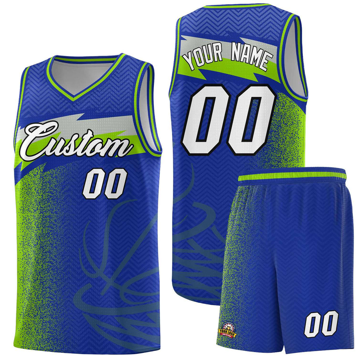 Custom Royal Dot Scatter Graffiti Pattern Sports Uniform Basketball Jersey|KXKSHOP