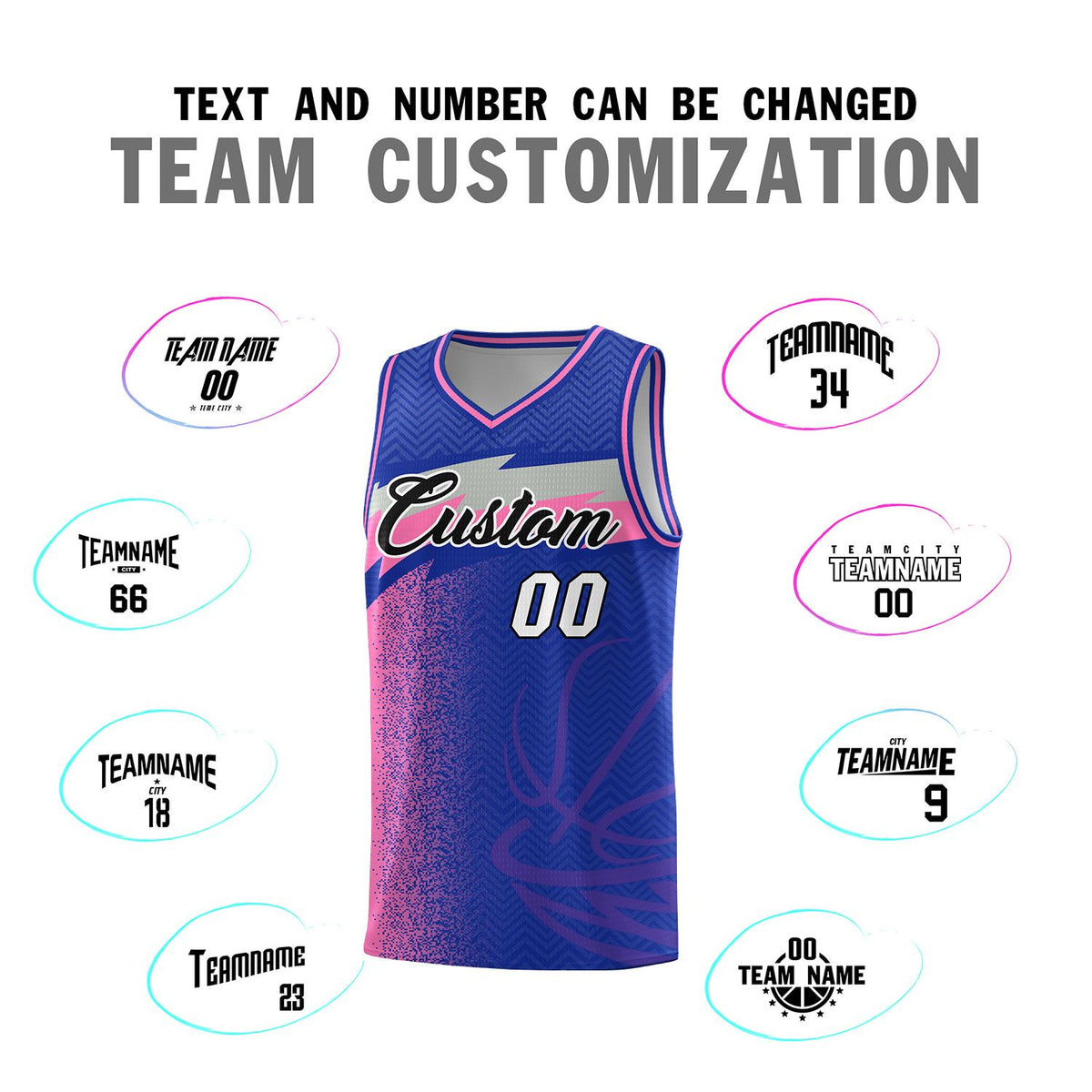 Custom Royal Dot Scatter Graffiti Pattern Sports Uniform Basketball Jersey|KXKSHOP