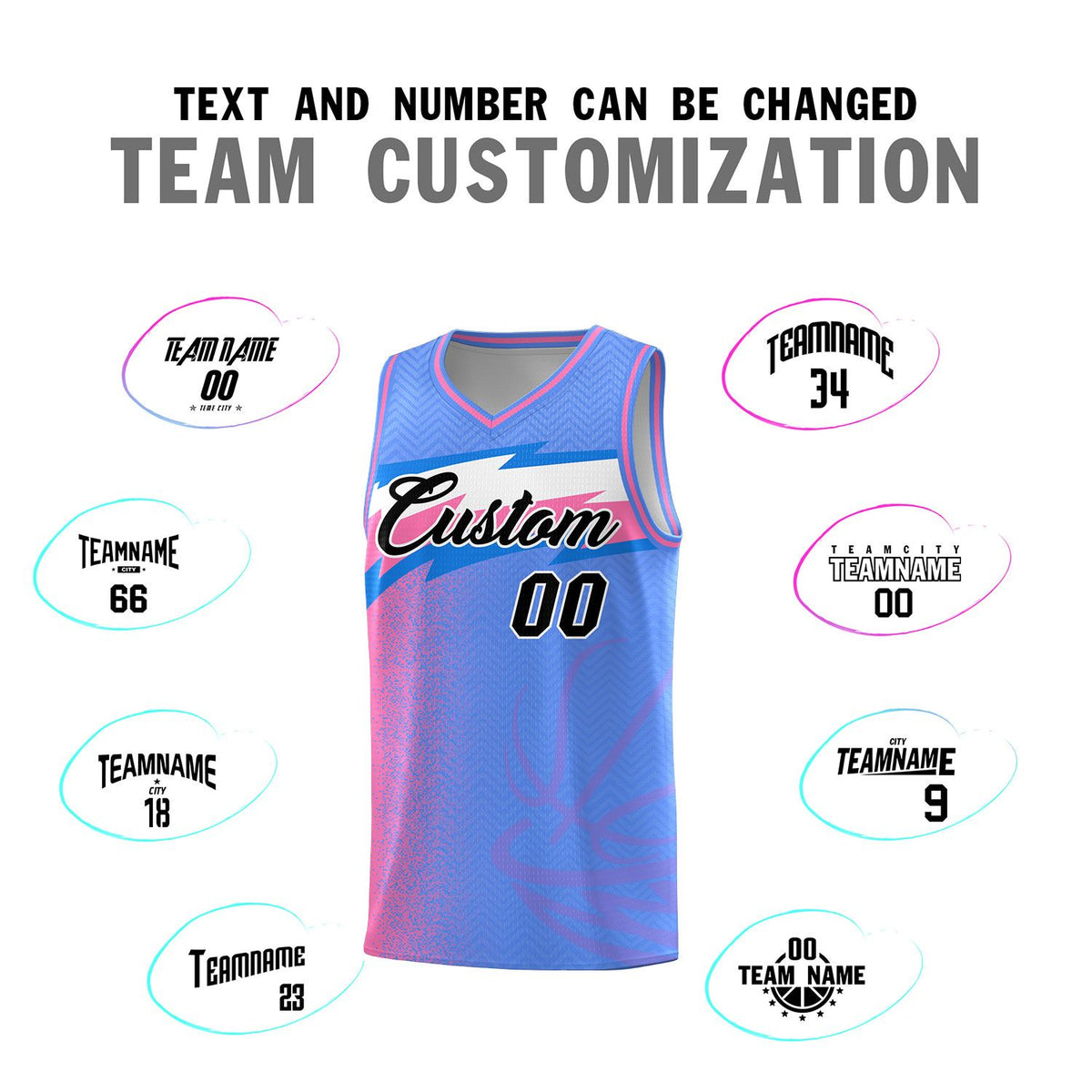 Custom Blue Dot Scatter Graffiti Pattern Sports Uniform Basketball Jersey|KXKSHOP
