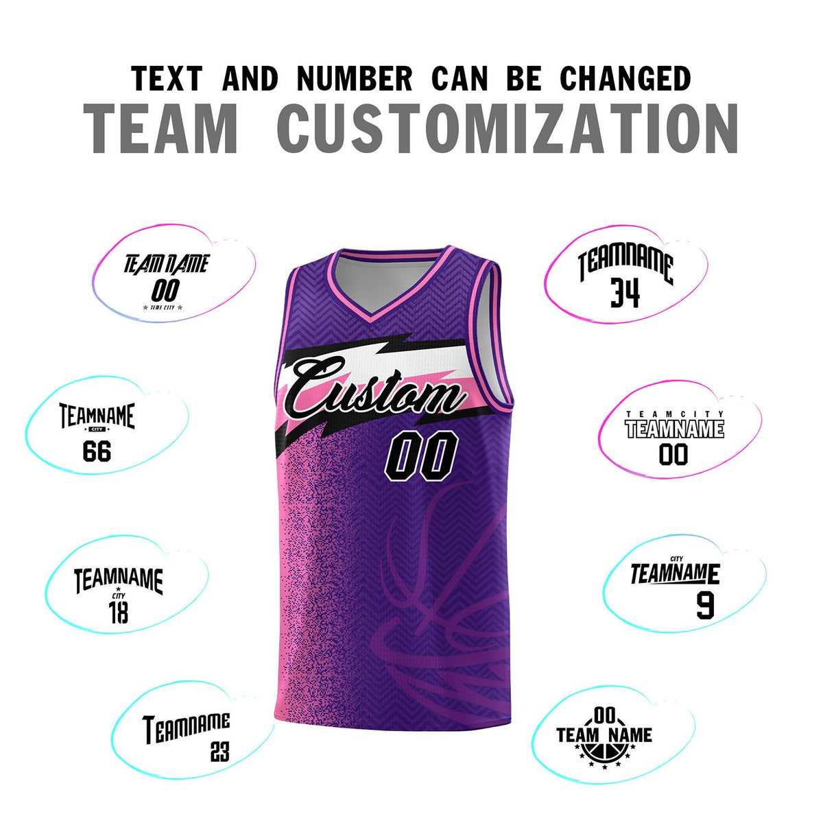 Custom Purple Dot Scatter Graffiti Pattern Sports Uniform Basketball Jersey|KXKSHOP