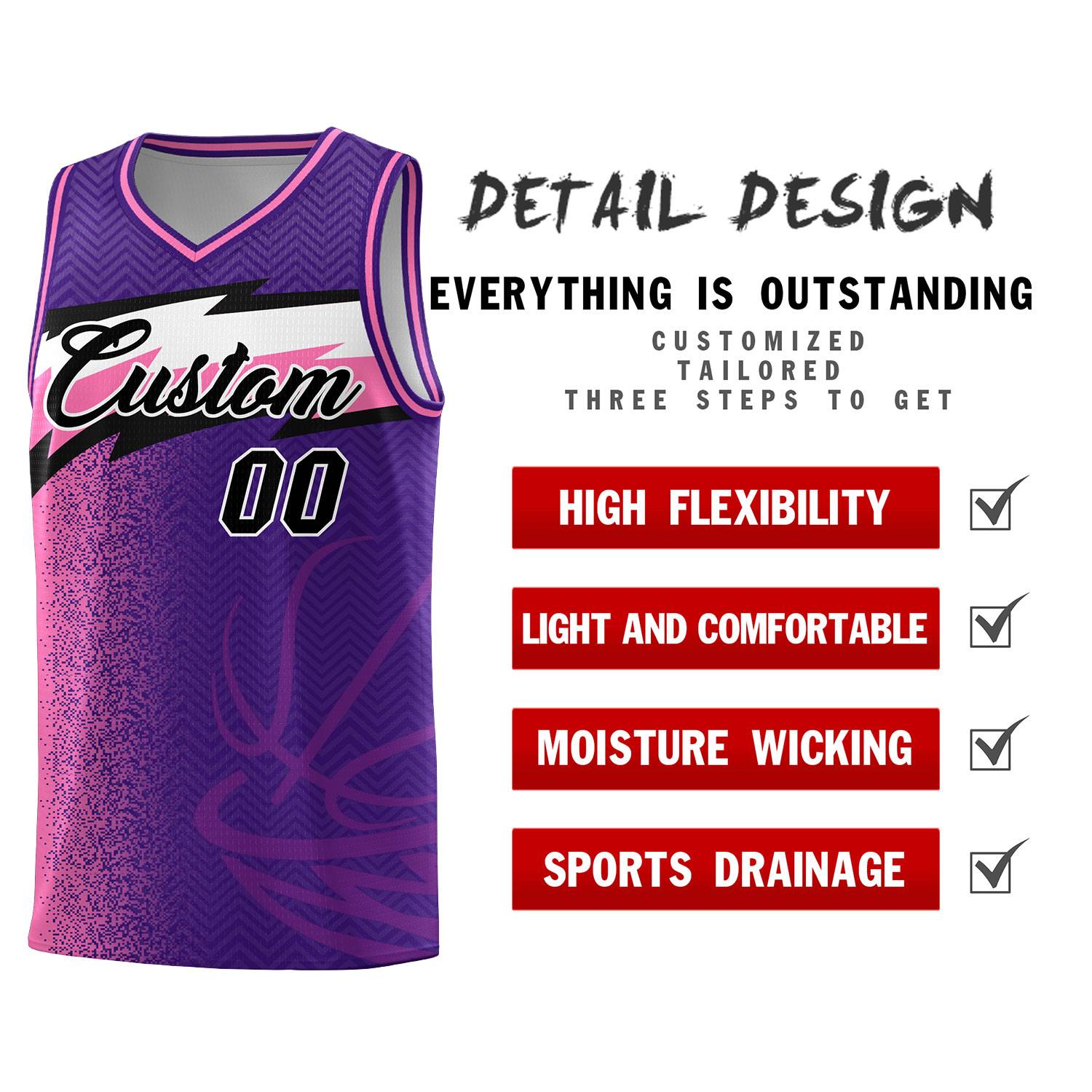 Custom Purple Dot Scatter Graffiti Pattern Sports Uniform Basketball Jersey|KXKSHOP