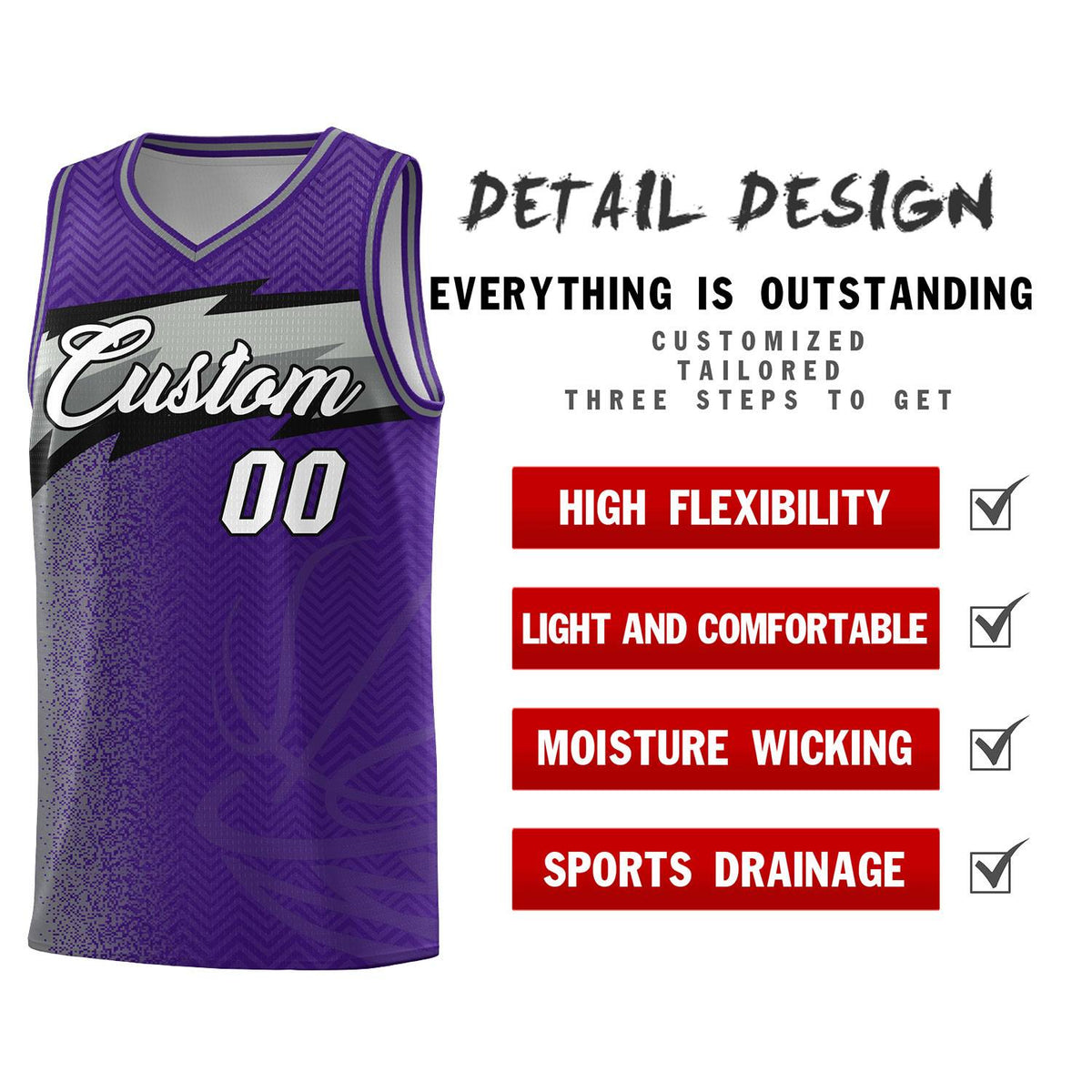 Custom Purple Dot Scatter Graffiti Pattern Sports Uniform Basketball Jersey|KXKSHOP