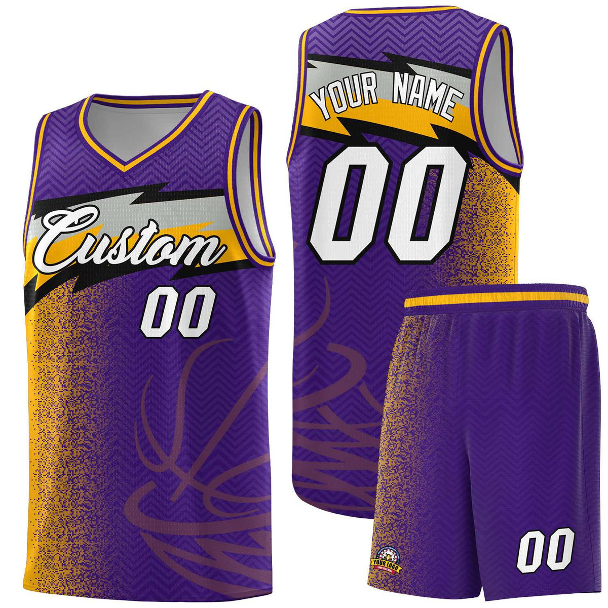 Custom Purple Dot Scatter Graffiti Pattern Sports Uniform Basketball Jersey|KXKSHOP