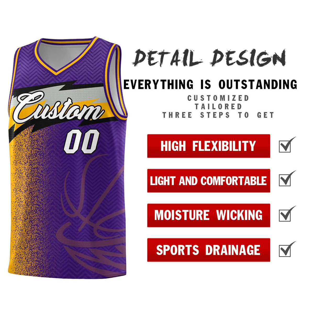 Custom Purple Dot Scatter Graffiti Pattern Sports Uniform Basketball Jersey|KXKSHOP