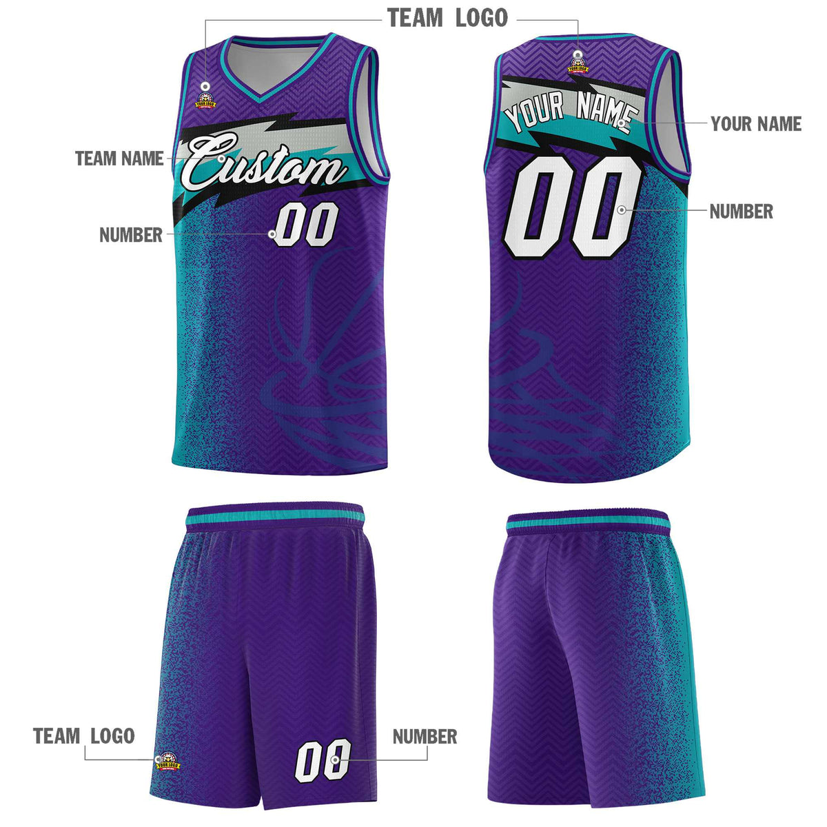Custom Purple Dot Scatter Graffiti Pattern Sports Uniform Basketball Jersey|KXKSHOP