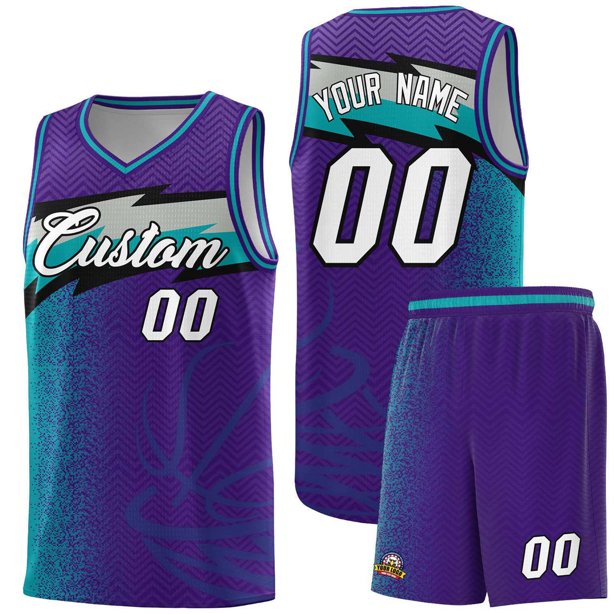 Custom Purple Dot Scatter Graffiti Pattern Sports Uniform Basketball Jersey|KXKSHOP