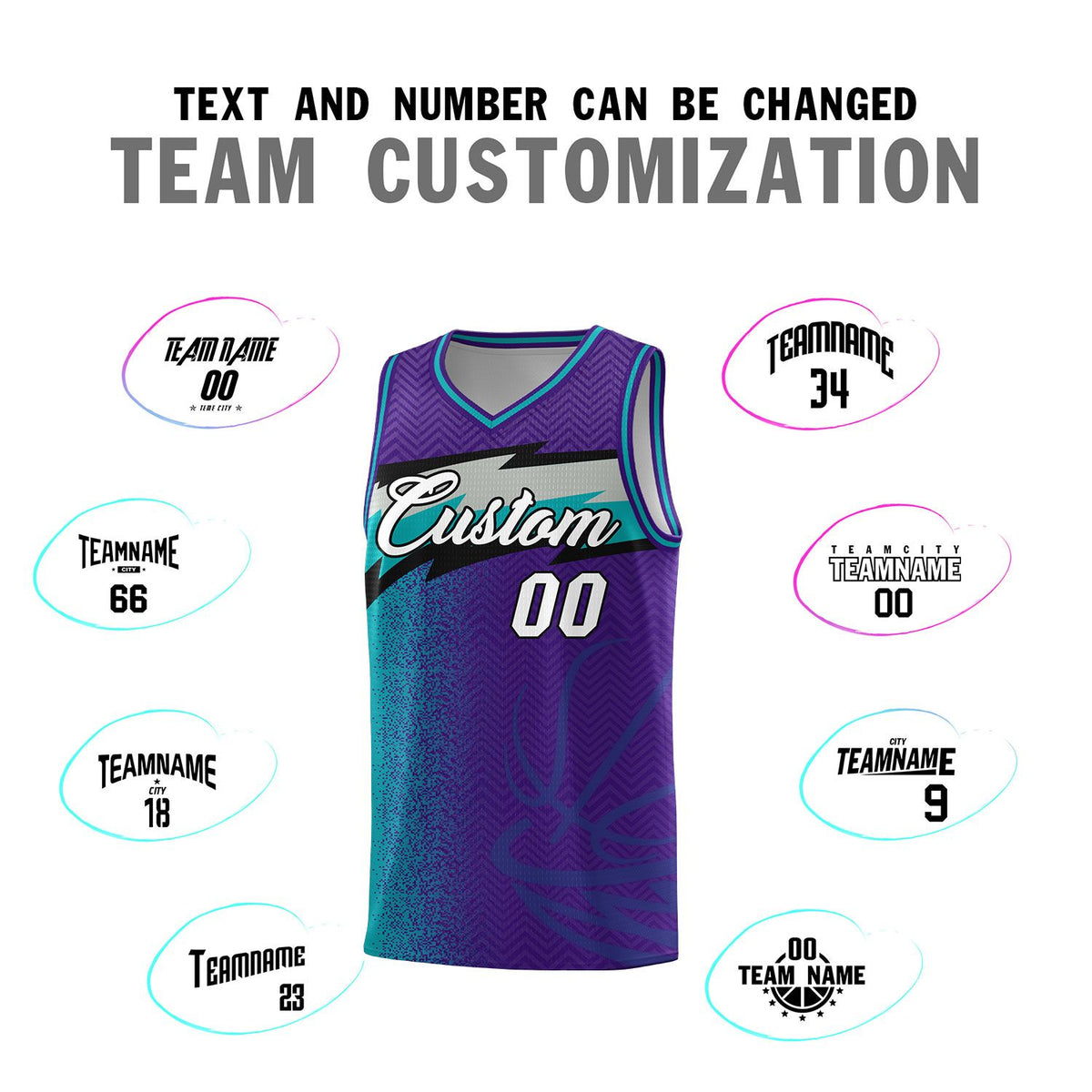 Custom Purple Dot Scatter Graffiti Pattern Sports Uniform Basketball Jersey|KXKSHOP