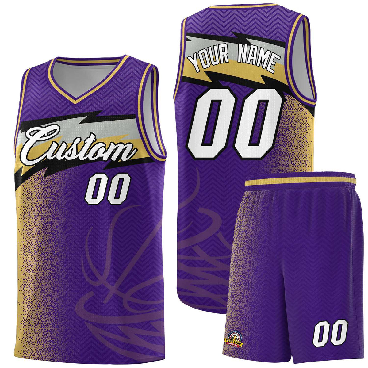 Custom Purple Dot Scatter Graffiti Pattern Sports Uniform Basketball Jersey|KXKSHOP