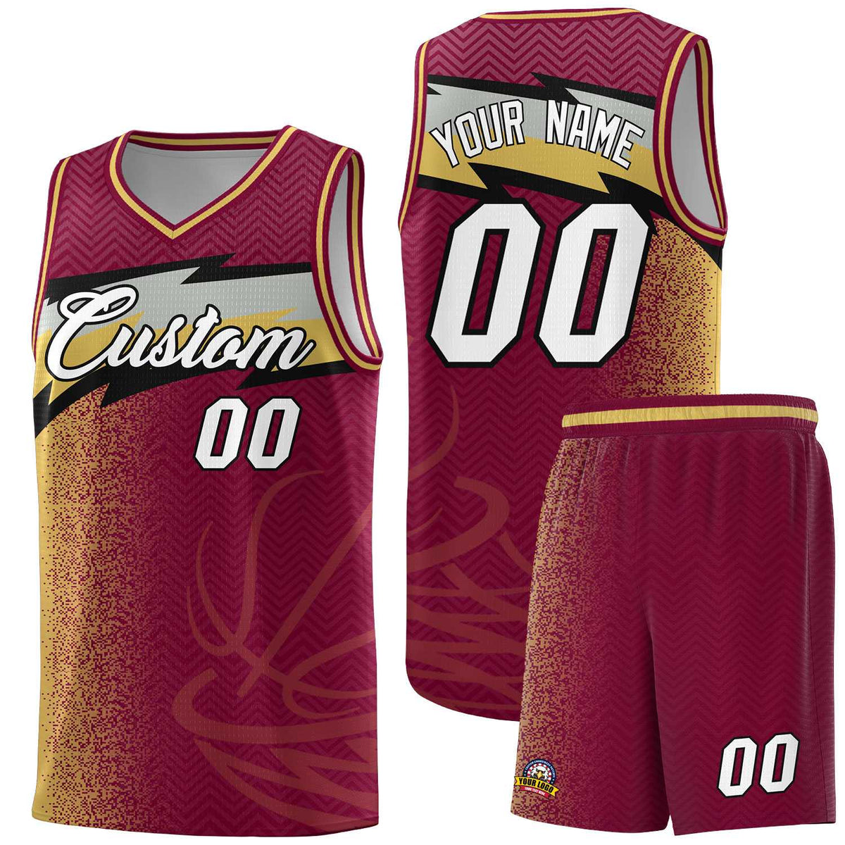 Custom Crimson Dot Scatter Graffiti Pattern Sports Uniform Basketball Jersey|KXKSHOP