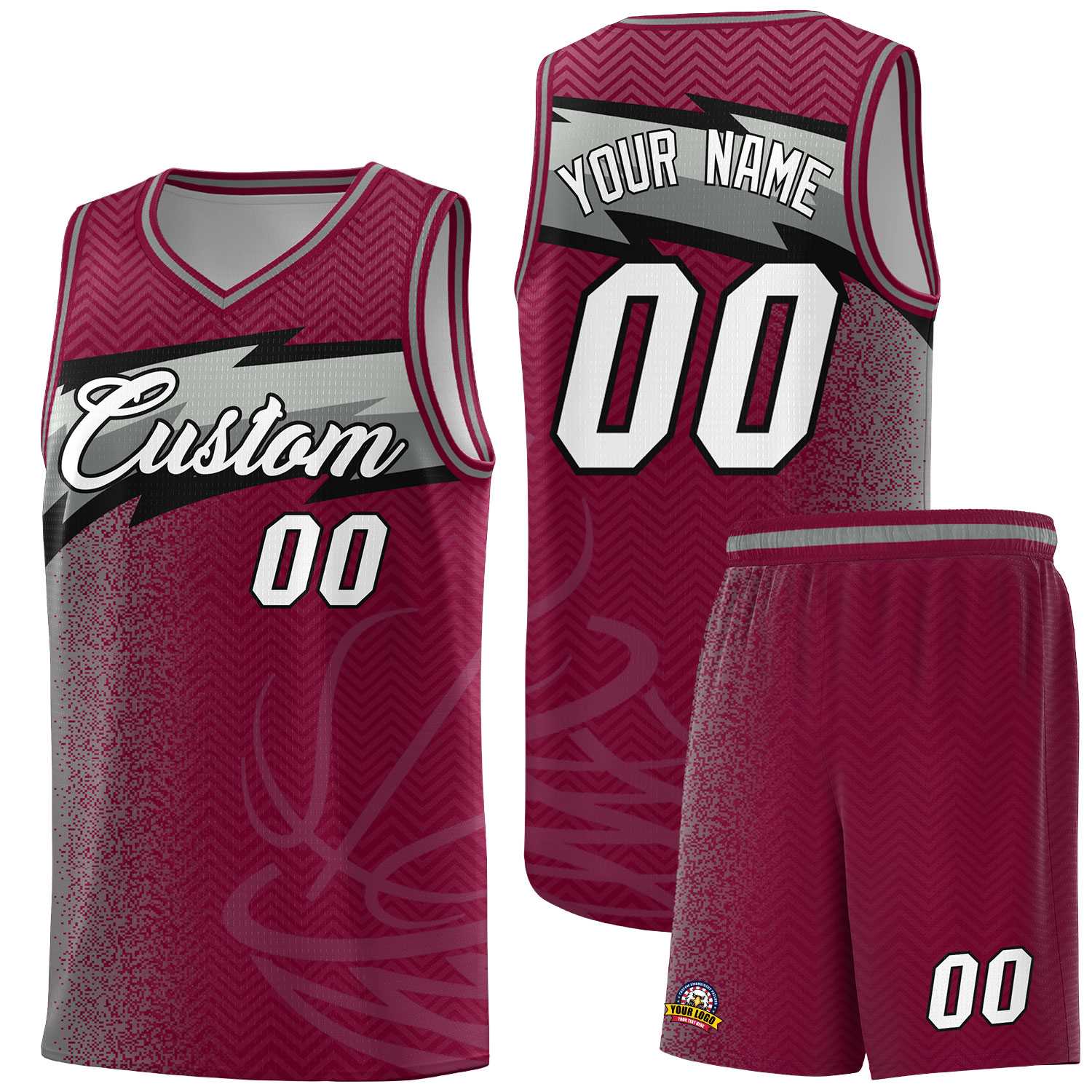 Custom Crimson Dot Scatter Graffiti Pattern Sports Uniform Basketball Jersey|KXKSHOP