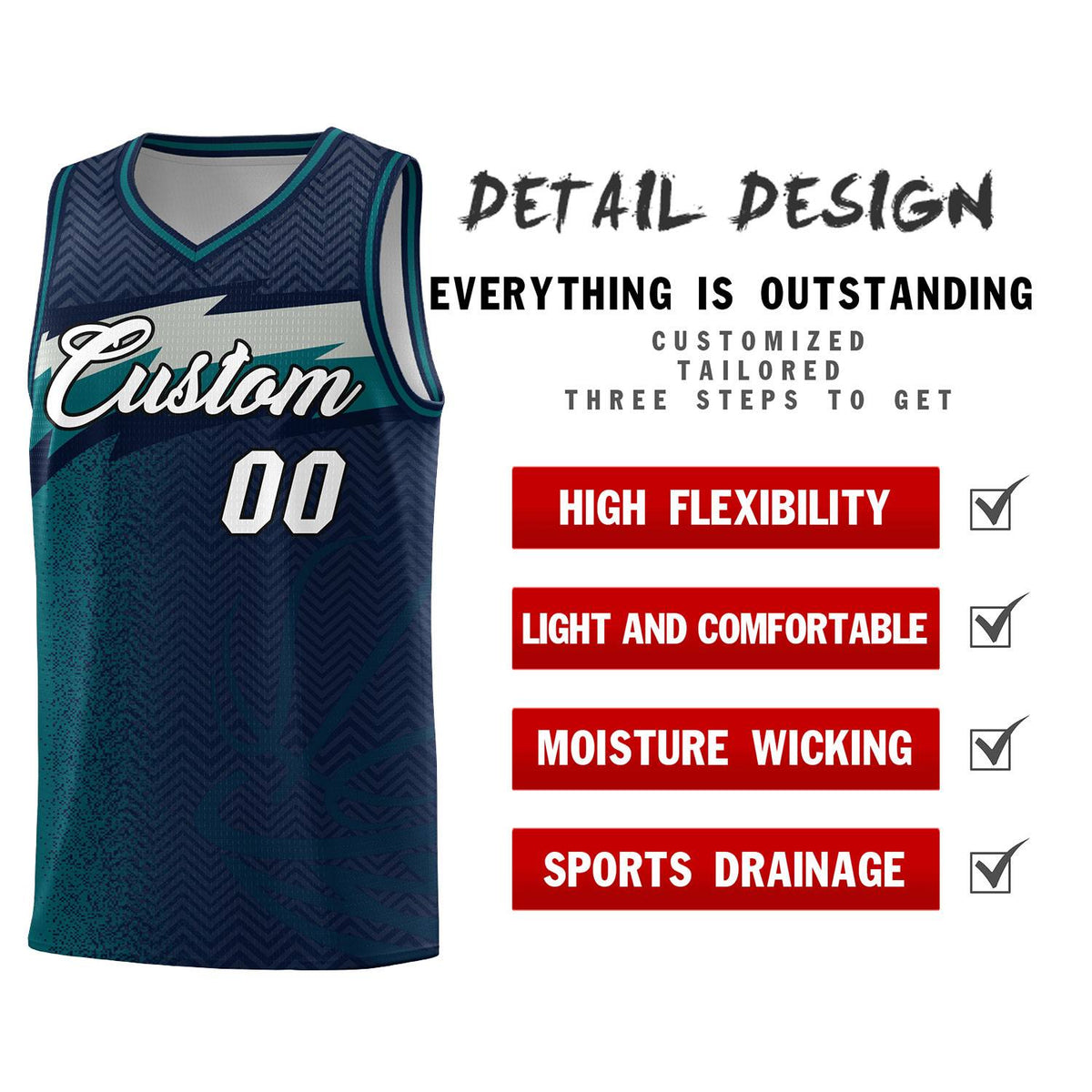Custom Navy Dot Scatter Graffiti Pattern Sports Uniform Basketball Jersey|KXKSHOP