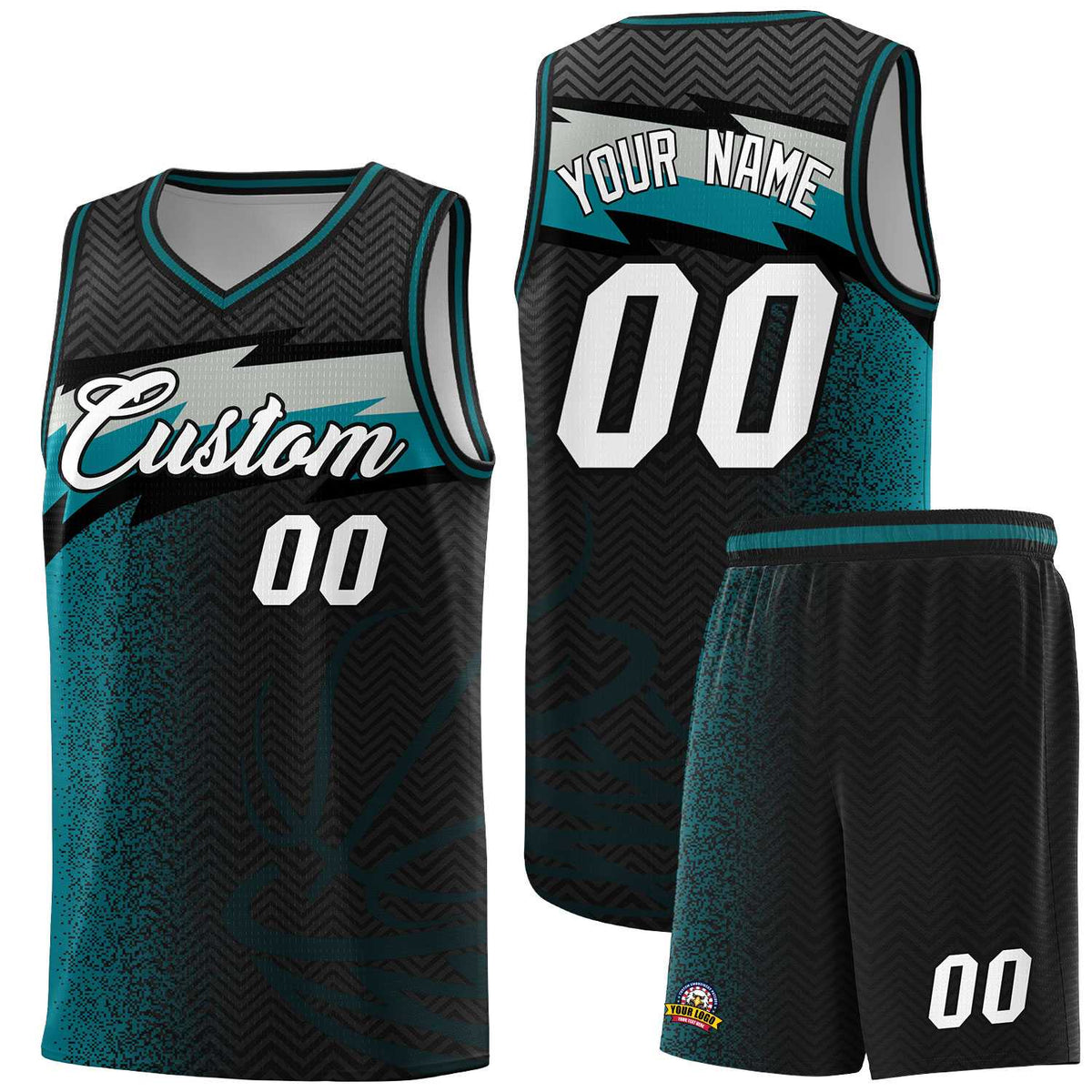 Custom Black Dot Scatter Graffiti Pattern Sports Uniform Basketball Jersey|KXKSHOP