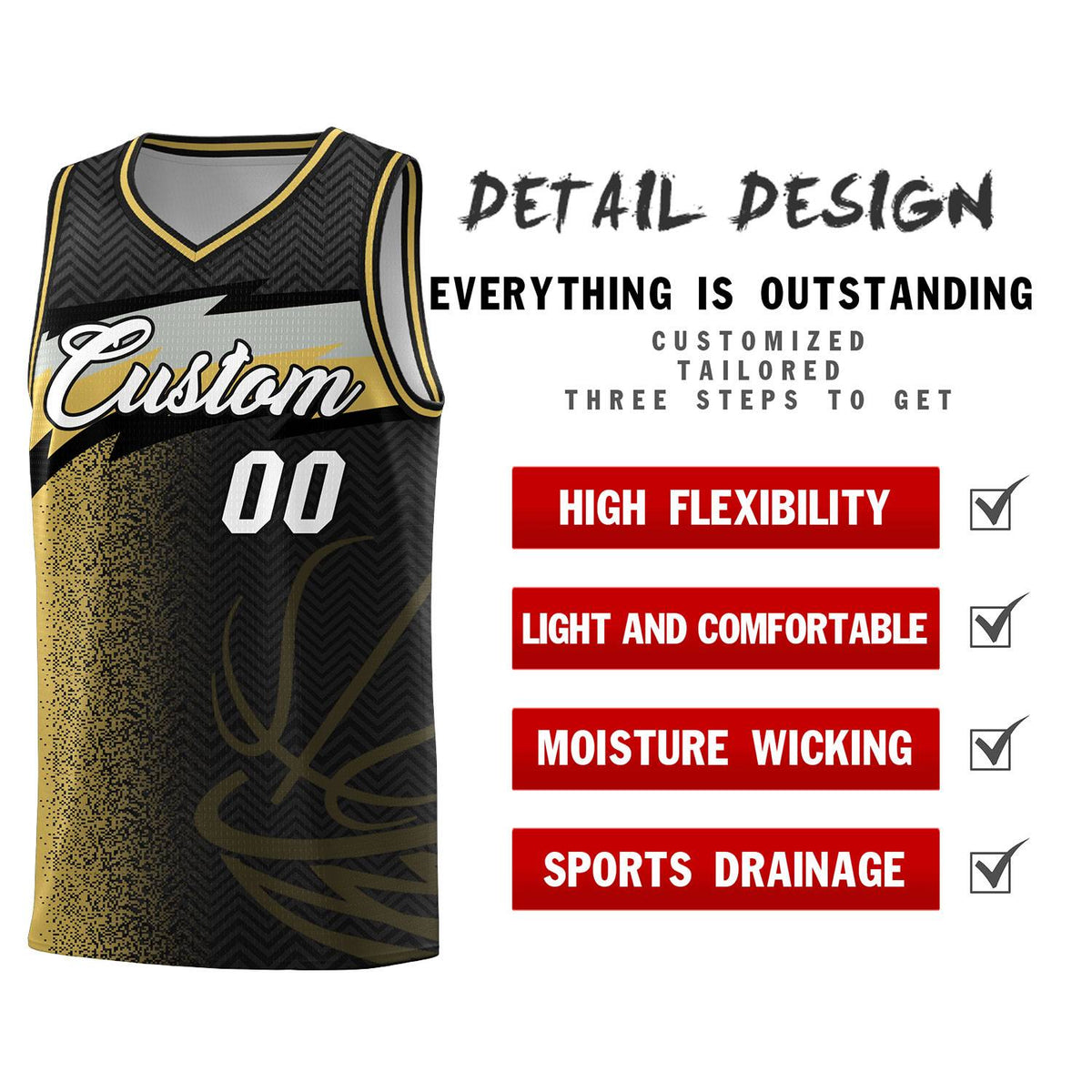 Custom Black Dot Scatter Graffiti Pattern Sports Uniform Basketball Jersey|KXKSHOP