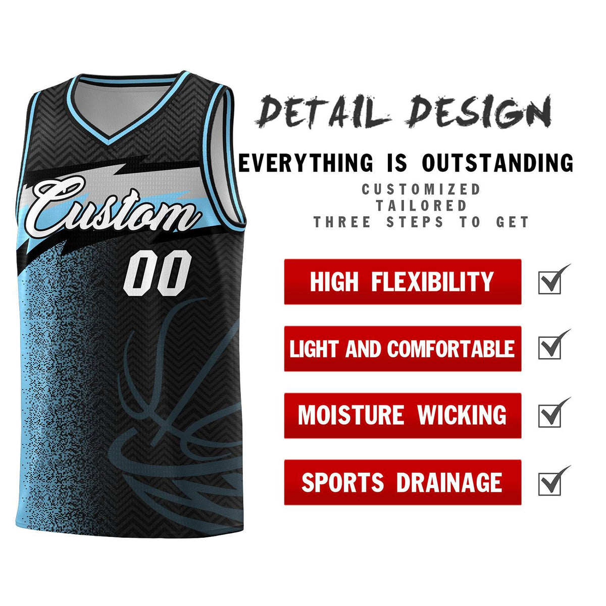 Custom Black Dot Scatter Graffiti Pattern Sports Uniform Basketball Jersey|KXKSHOP