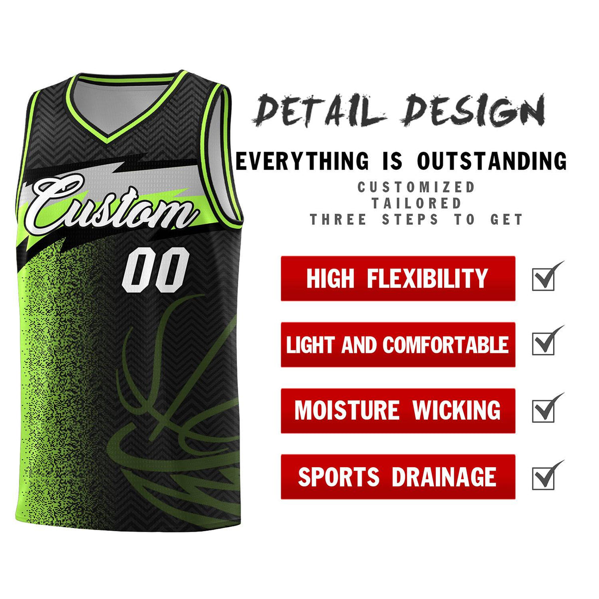 Custom Black Dot Scatter Graffiti Pattern Sports Uniform Basketball Jersey|KXKSHOP