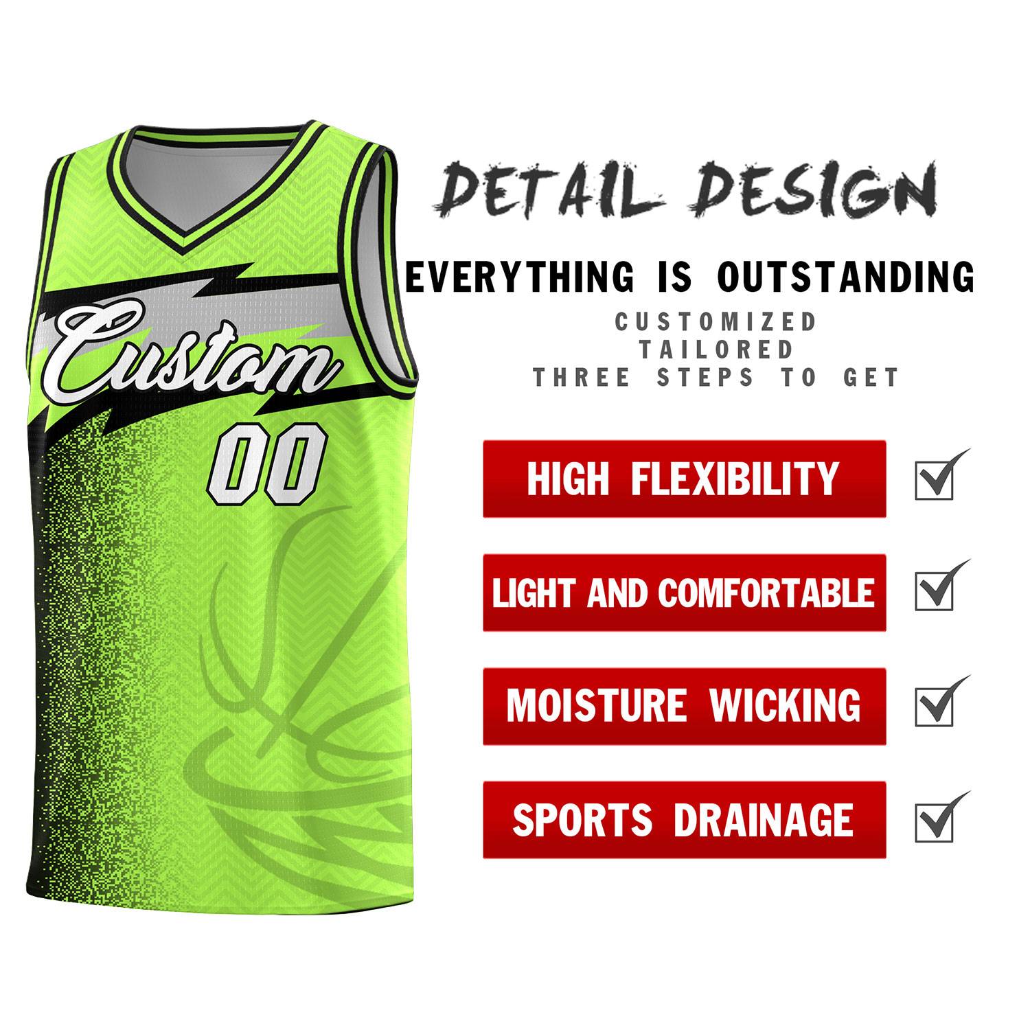 Custom Neon Green Dot Scatter Graffiti Pattern Sports Uniform Basketball Jersey|KXKSHOP