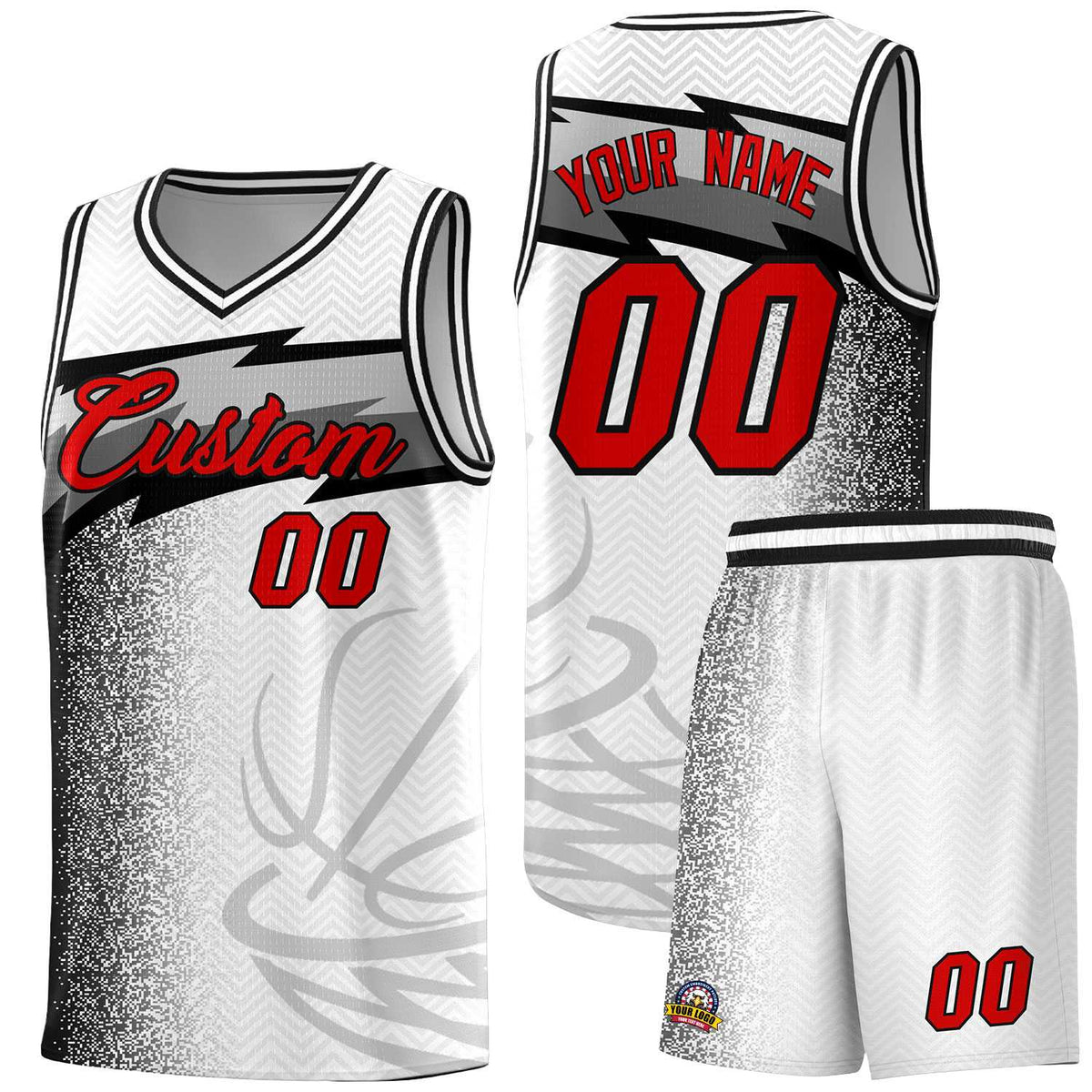 Custom White Dot Scatter Graffiti Pattern Sports Uniform Basketball Jersey|KXKSHOP