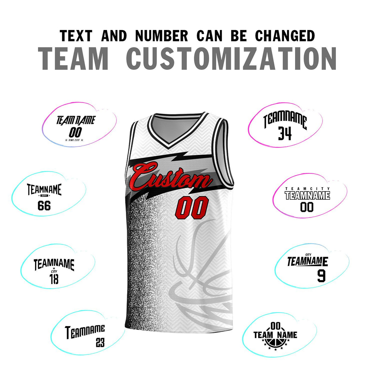 Custom White Dot Scatter Graffiti Pattern Sports Uniform Basketball Jersey|KXKSHOP