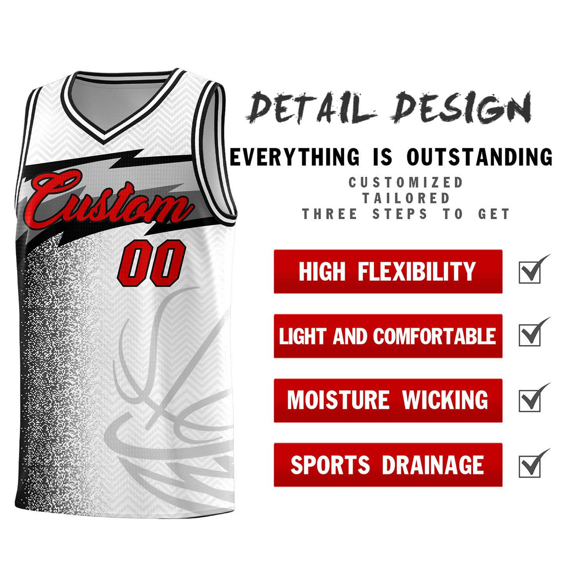 Custom White Dot Scatter Graffiti Pattern Sports Uniform Basketball Jersey|KXKSHOP