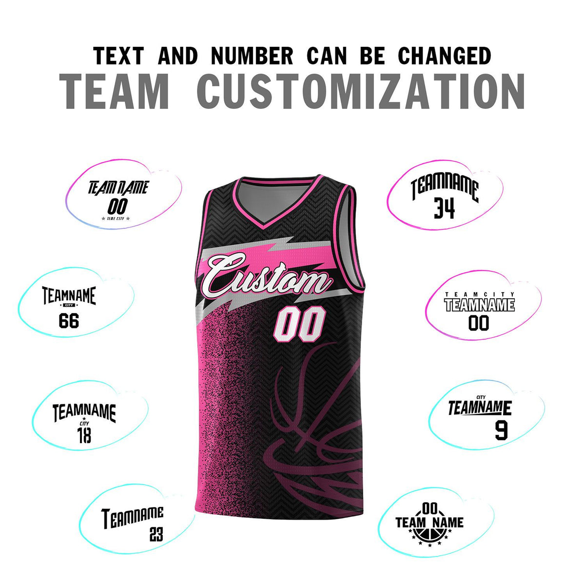 Custom Black Dot Scatter Graffiti Pattern Sports Uniform Basketball Jersey|KXKSHOP