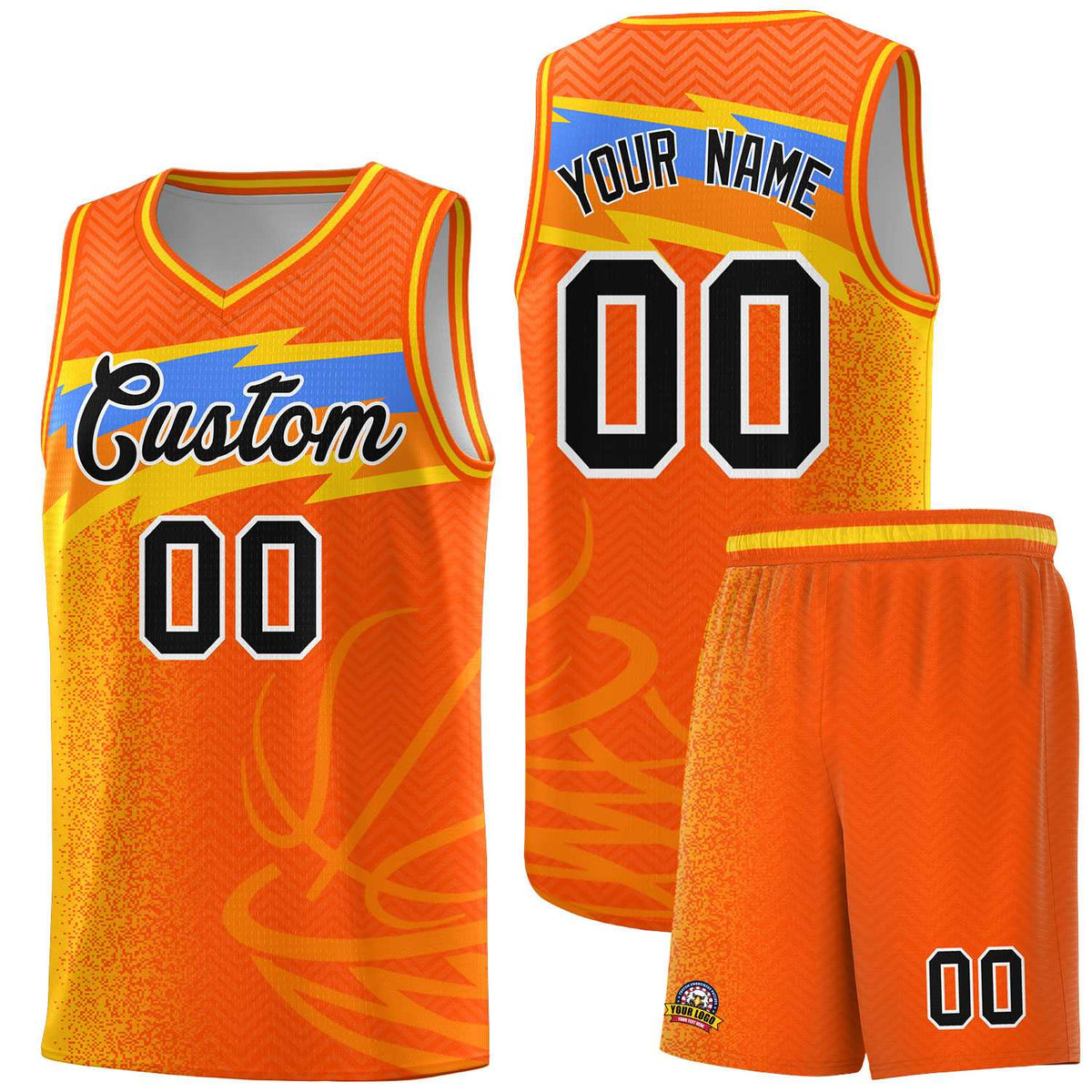 Custom Orange Dot Scatter Graffiti Pattern Sports Uniform Basketball Jersey|KXKSHOP