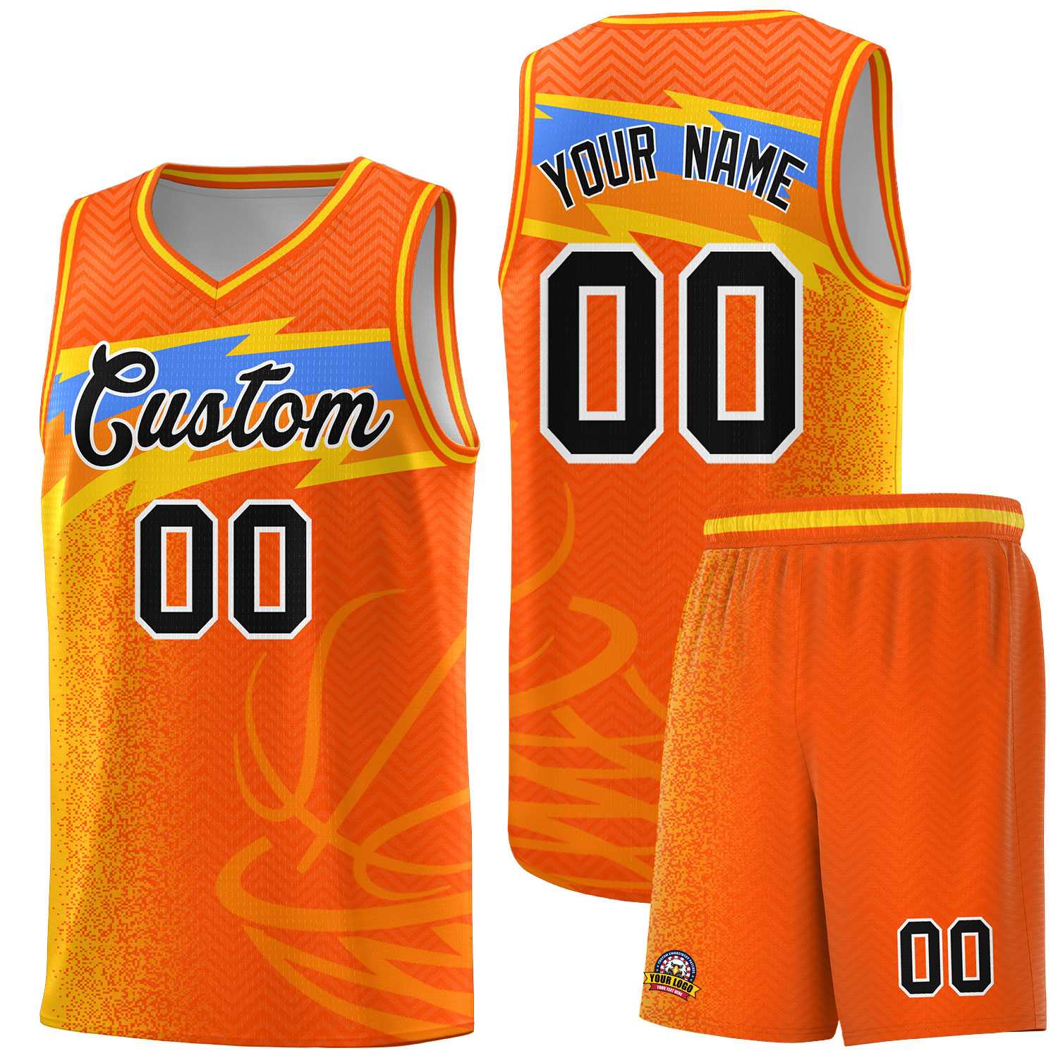 Custom Orange Dot Scatter Graffiti Pattern Sports Uniform Basketball Jersey|KXKSHOP