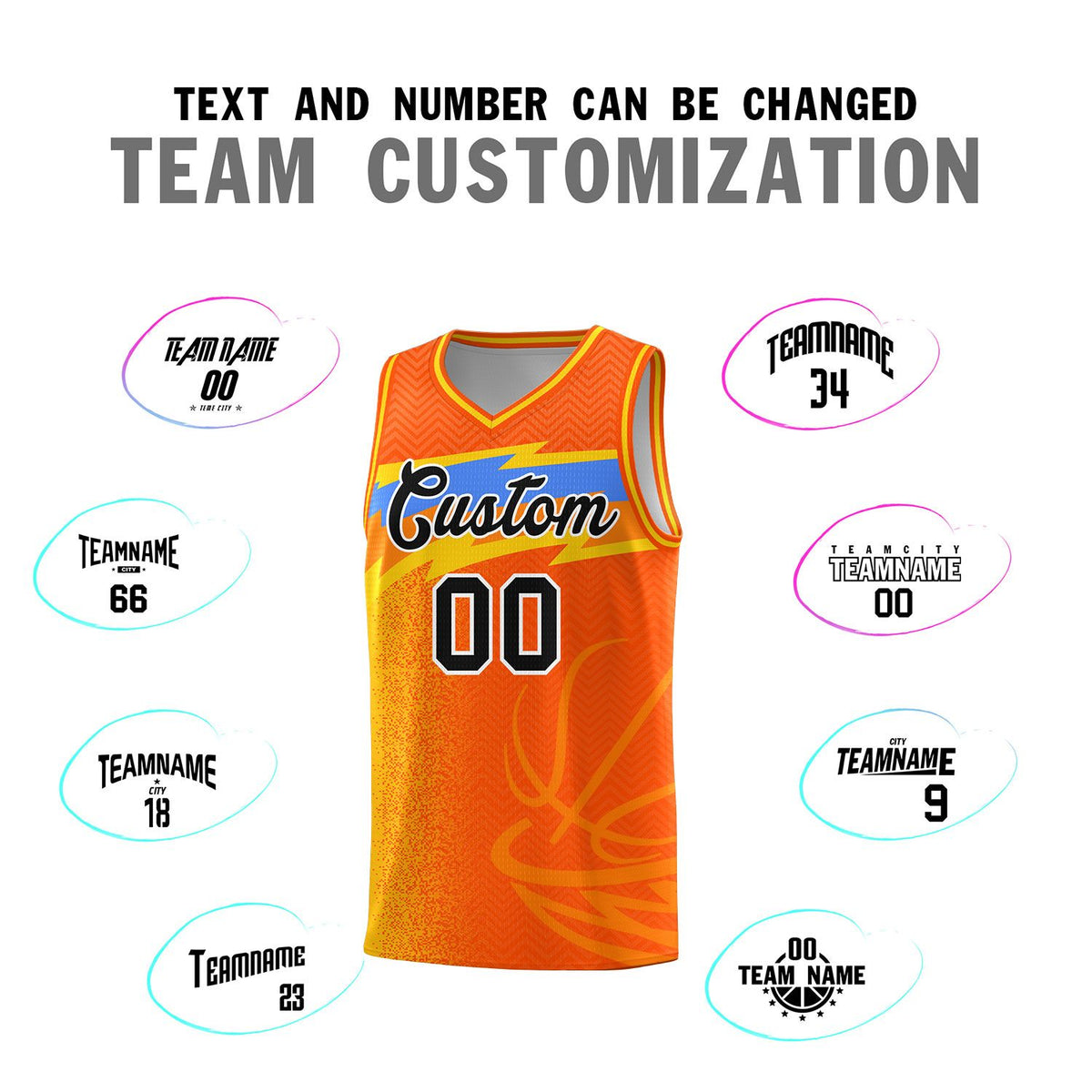 Custom Orange Dot Scatter Graffiti Pattern Sports Uniform Basketball Jersey|KXKSHOP