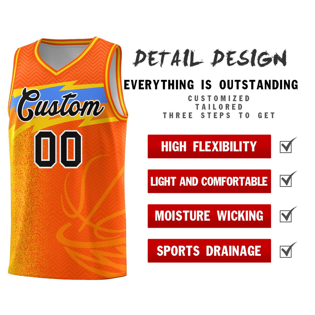 Custom Orange Dot Scatter Graffiti Pattern Sports Uniform Basketball Jersey|KXKSHOP