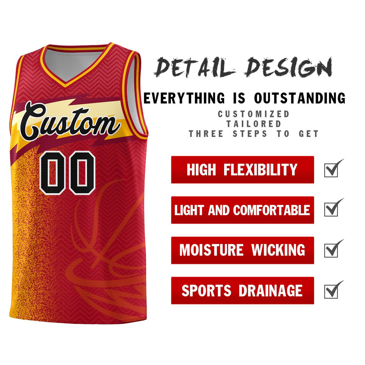 Custom Red Dot Scatter Graffiti Pattern Sports Uniform Basketball Jersey|KXKSHOP