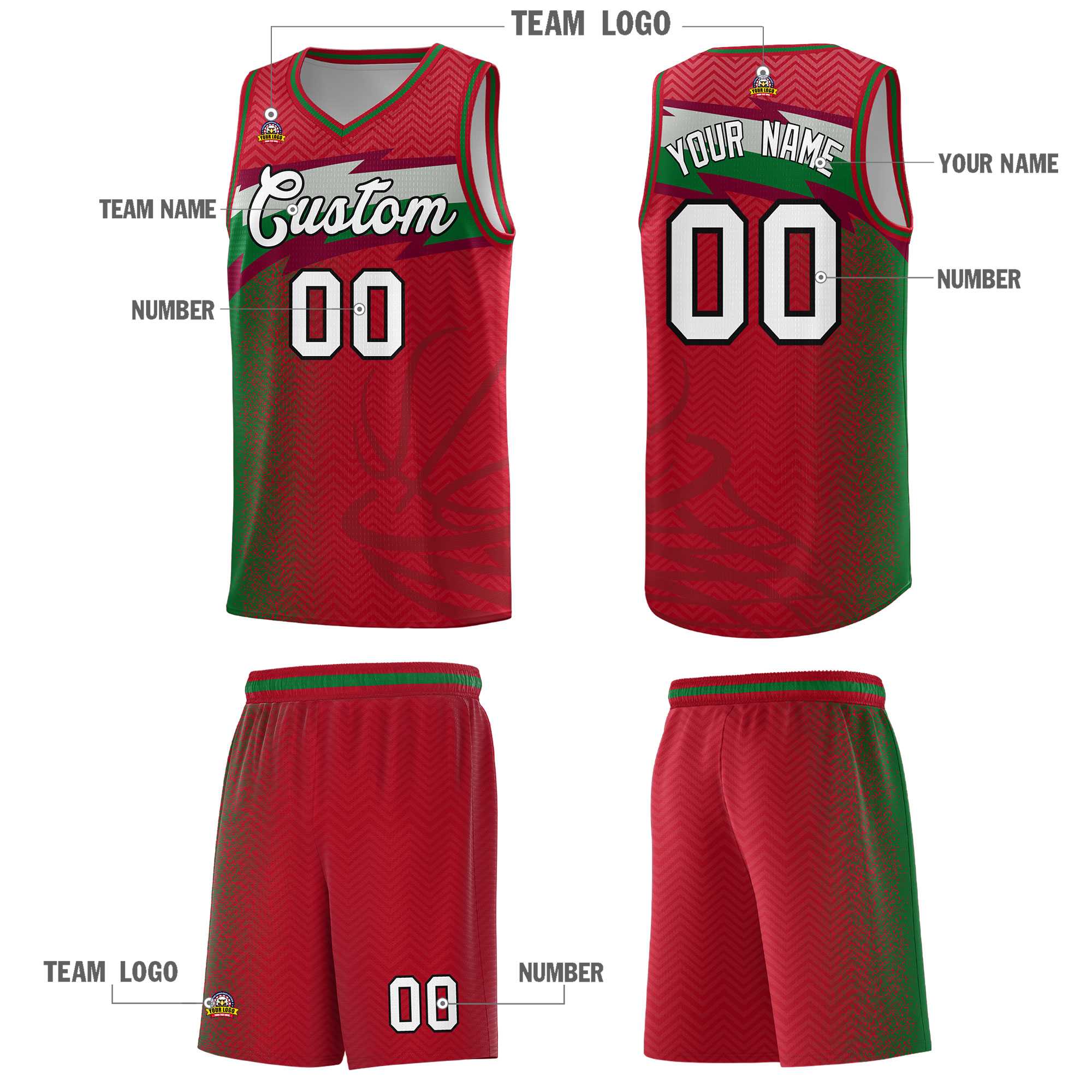 Custom Red Dot Scatter Graffiti Pattern Sports Uniform Basketball Jersey|KXKSHOP