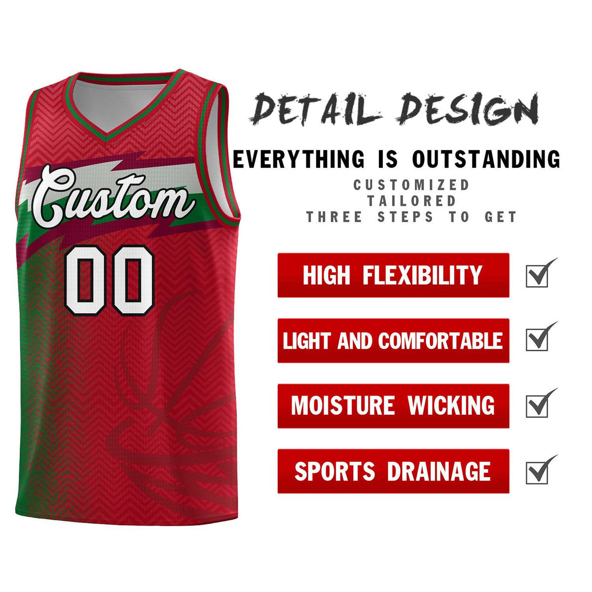 Custom Red Dot Scatter Graffiti Pattern Sports Uniform Basketball Jersey|KXKSHOP