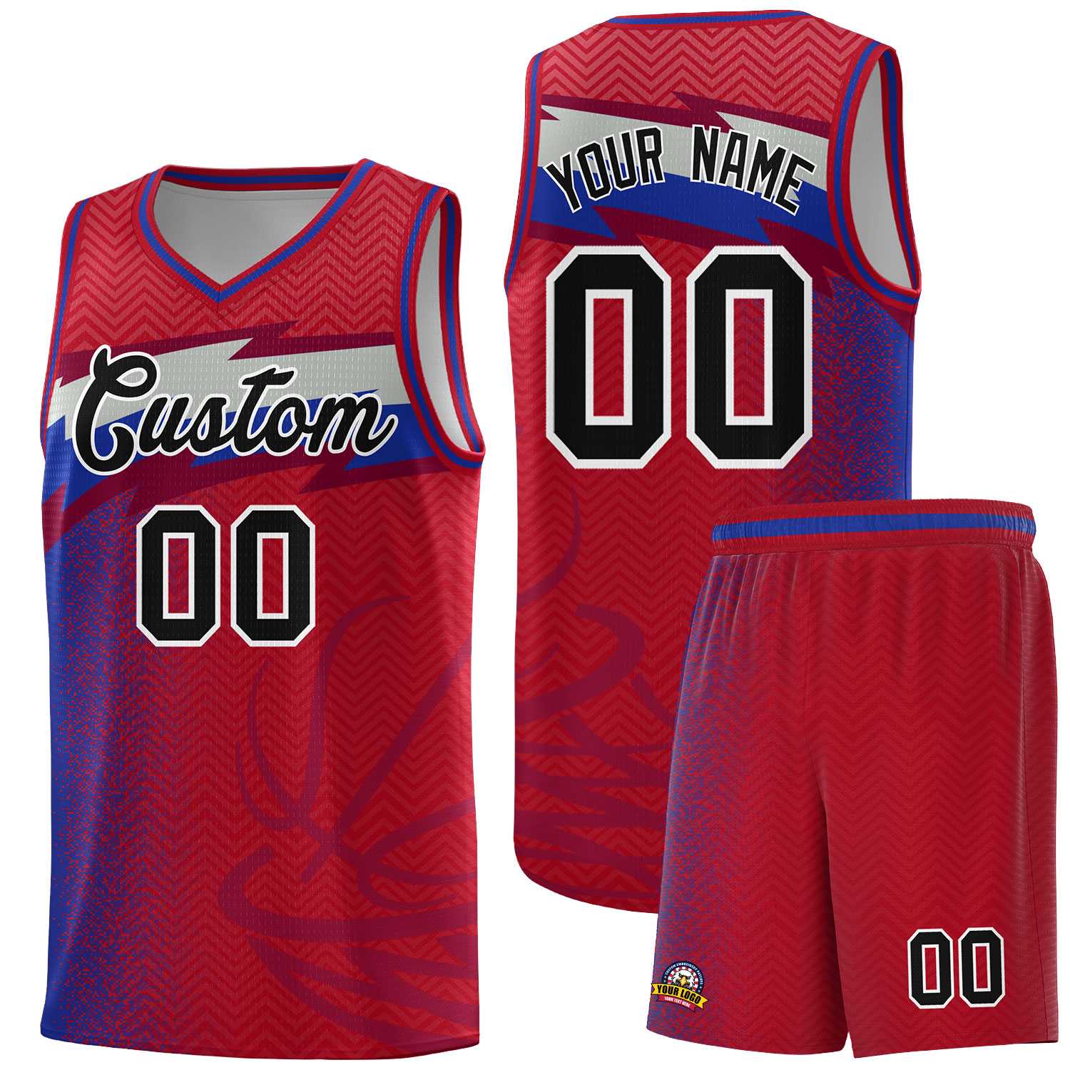 Custom Red Dot Scatter Graffiti Pattern Sports Uniform Basketball Jersey|KXKSHOP